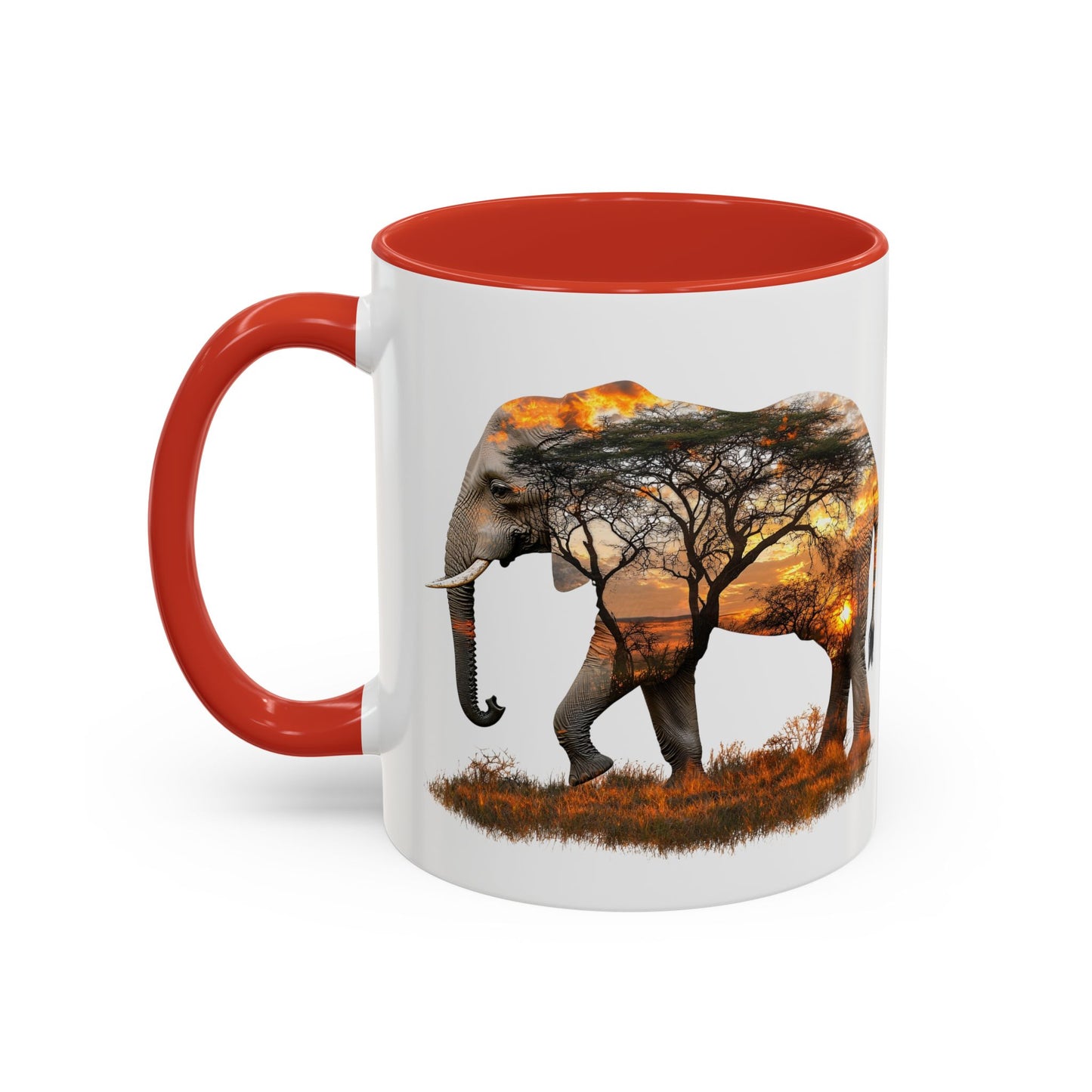 Elegant Elephant Accent Coffee Mug - Nature Lover Gift, Animal Lover Mug, Unique Home Decor, Wildlife Conservation, Travel Mug