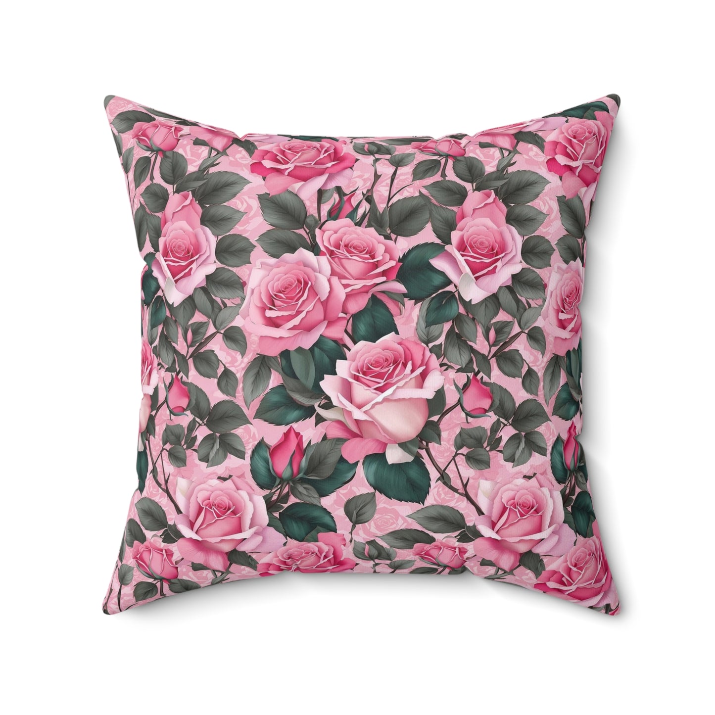 Floral Decorative Pillow, Cozy Home Accent, Pink Rose Cushion, Gift for Her, Living Room Decor, Spring Home Decor