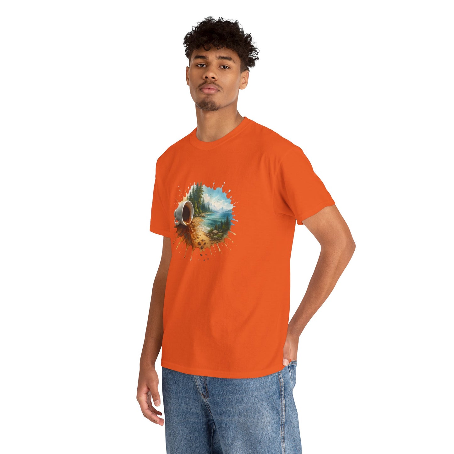 Nature-Inspired Unisex Heavy Cotton Tee, Casual Outfit, Gift for Nature Lovers, Camping Apparel, Outdoor Adventure Shirt