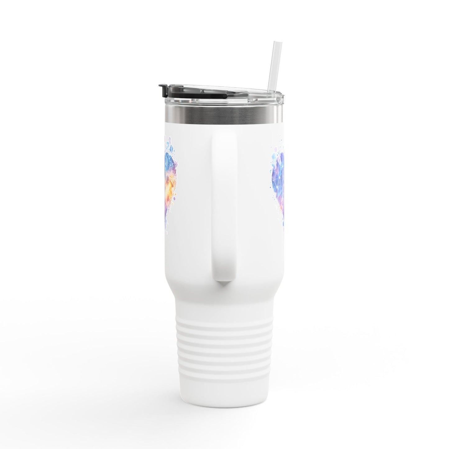 Colorful Heart Insulated Travel Mug | 40oz | Great for Coffee, Tea, Outdoors, Gifts, Love