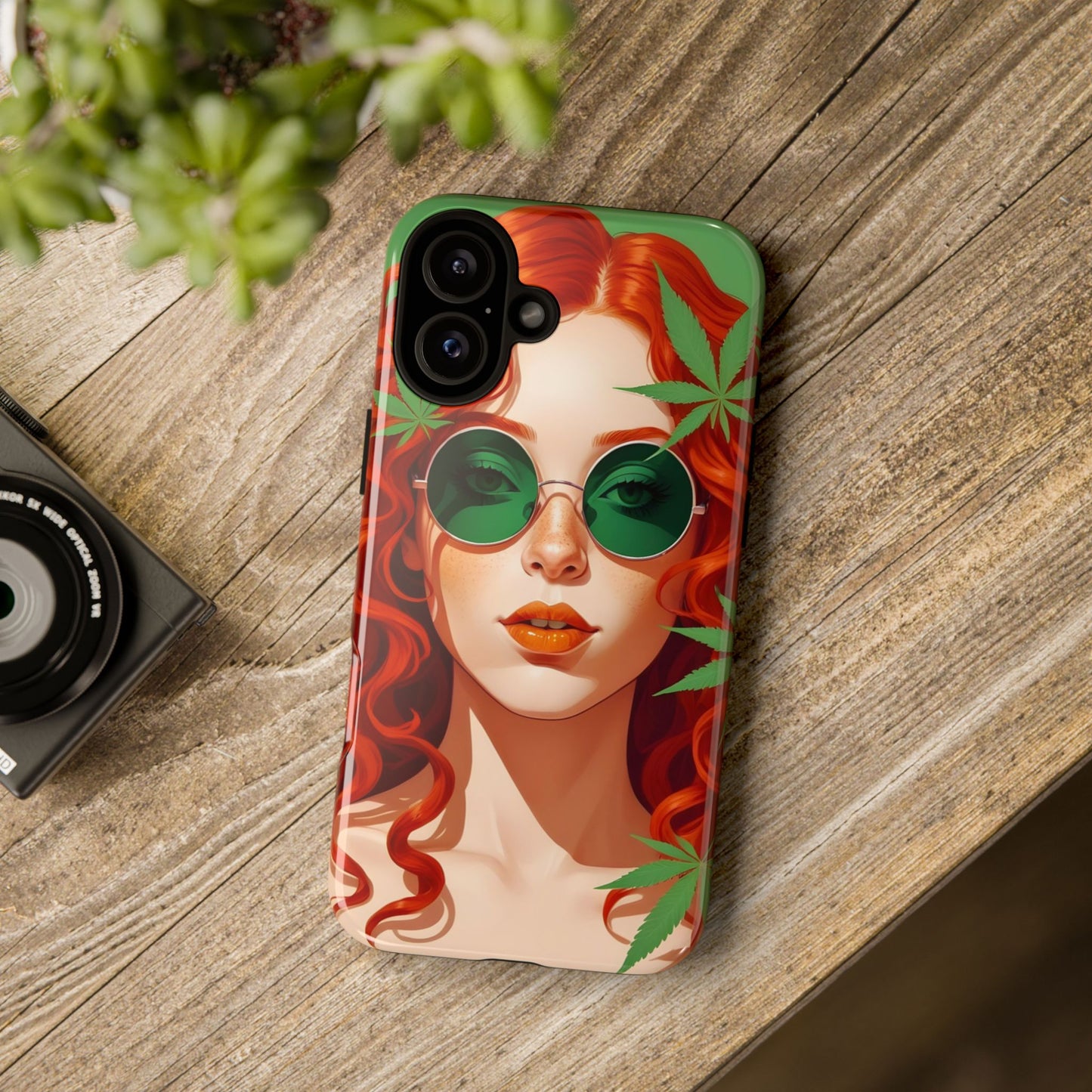 Vibrant Phone Case with Retro Greenery Design, Trendy Case for Casual Look, Gift for Her, Summer Vibes, Unique Phone Accessory