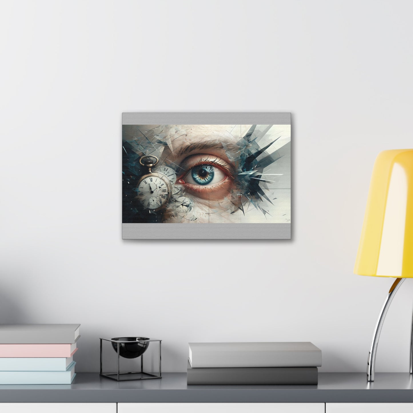 Surreal Canvas Wall Art, Eye with Vintage Clock
