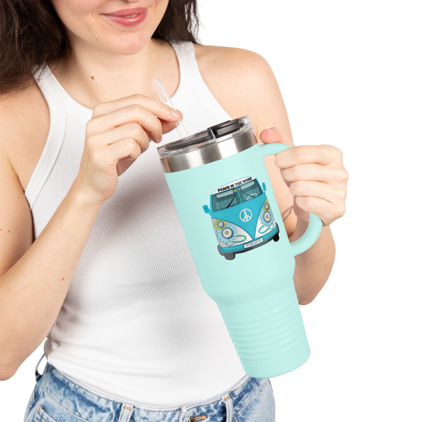 Vintage Van Insulated Travel Mug, Coffee Mug, Tea Tumbler, Road Trip Gift, Eco-Friendly Travel Cup