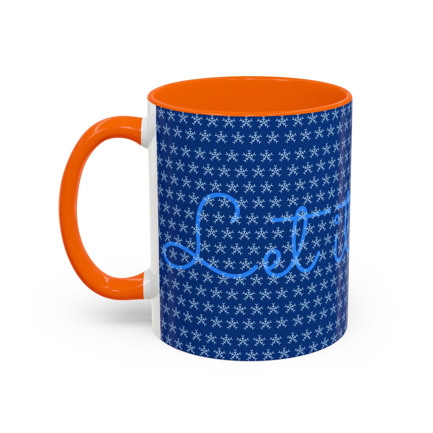 Snowy Night Accent Coffee Mug - Cozy Winter Drinkware, Seasonal Gifts, Holiday Décor, Comfortable Sipping, Blue Design