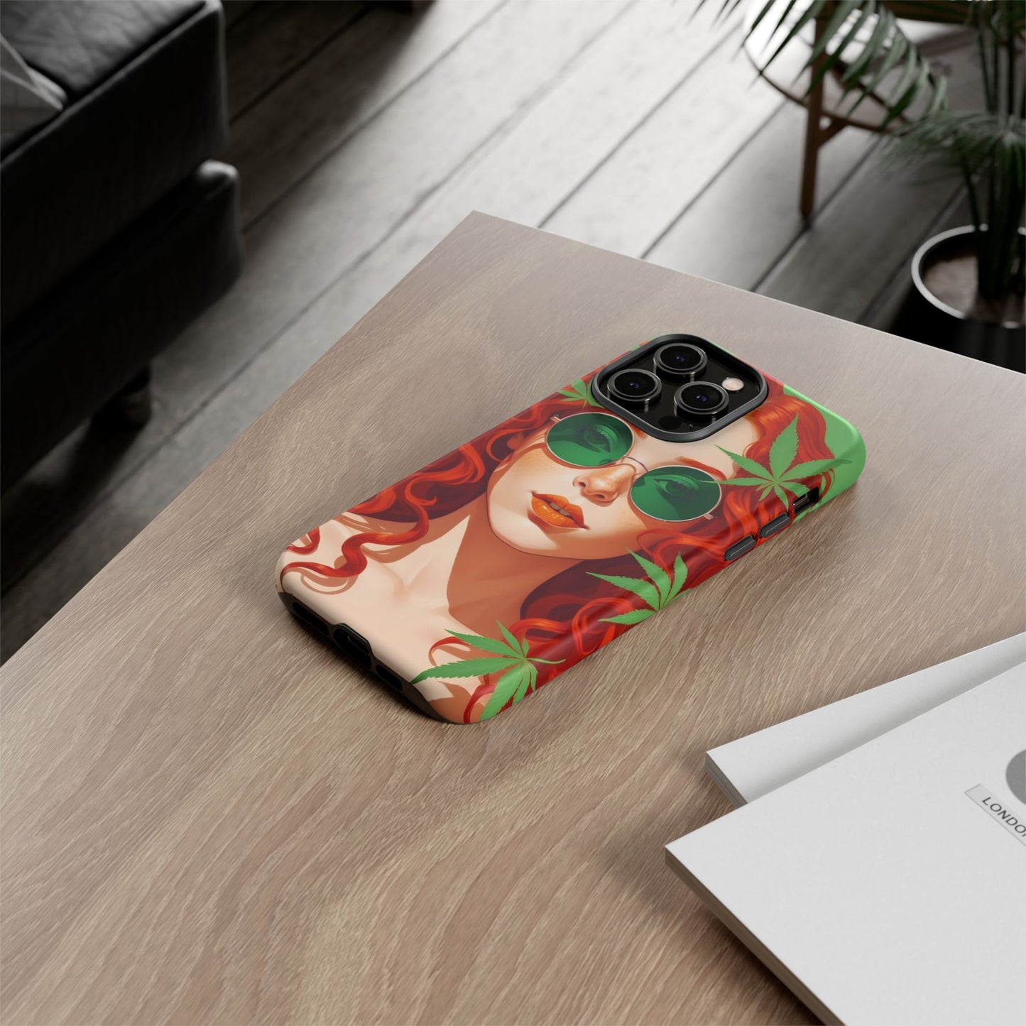 Vibrant Phone Case with Retro Greenery Design, Trendy Case for Casual Look, Gift for Her, Summer Vibes, Unique Phone Accessory