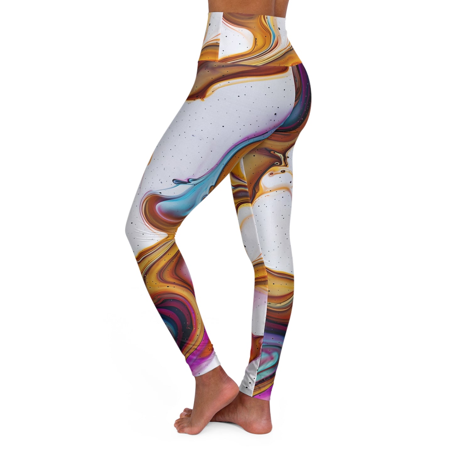 Vibrant High Waisted Yoga Leggings - Colorful Activewear for Fitness, Yoga, Gym Outfits, Lounge Wear, Gift for Her