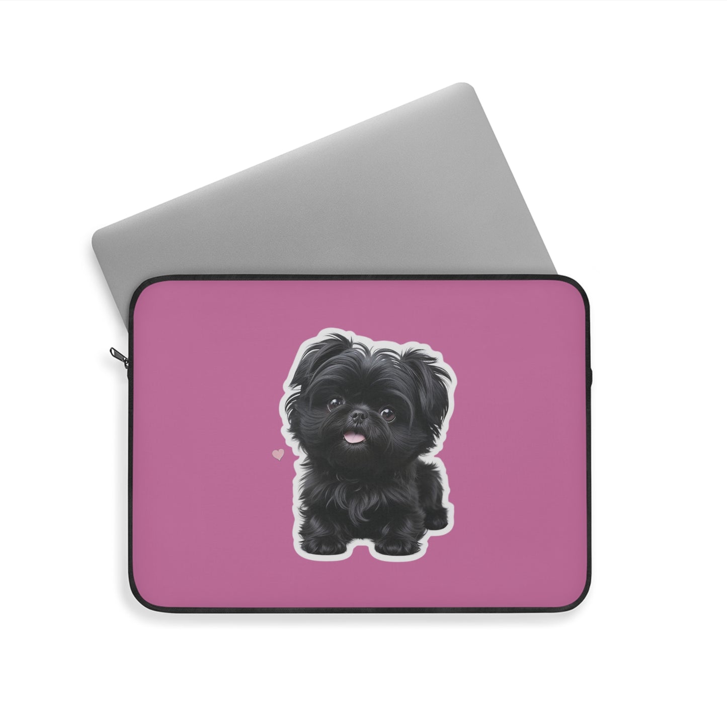 Cute Puppy Laptop Sleeve with Adorable Dog Design, Dog Lover Gift, Laptop Case, Pet Owner Accessory, Pink Sleeve