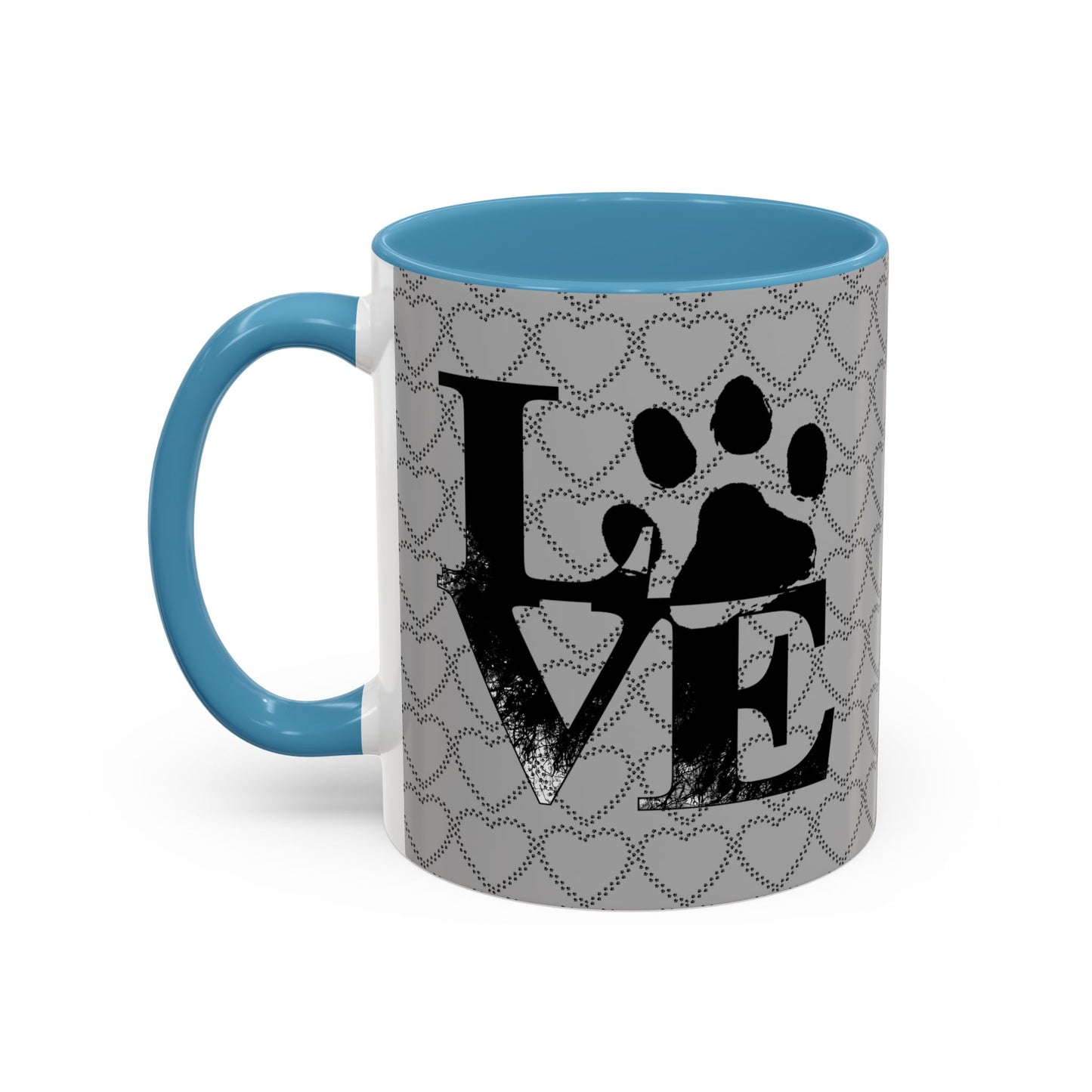 Chic Love Coffee Mug for Pet Lovers, Black Accent Mug, Valentine's Gift, Animal Lover Cup, Perfect for Hot Beverages