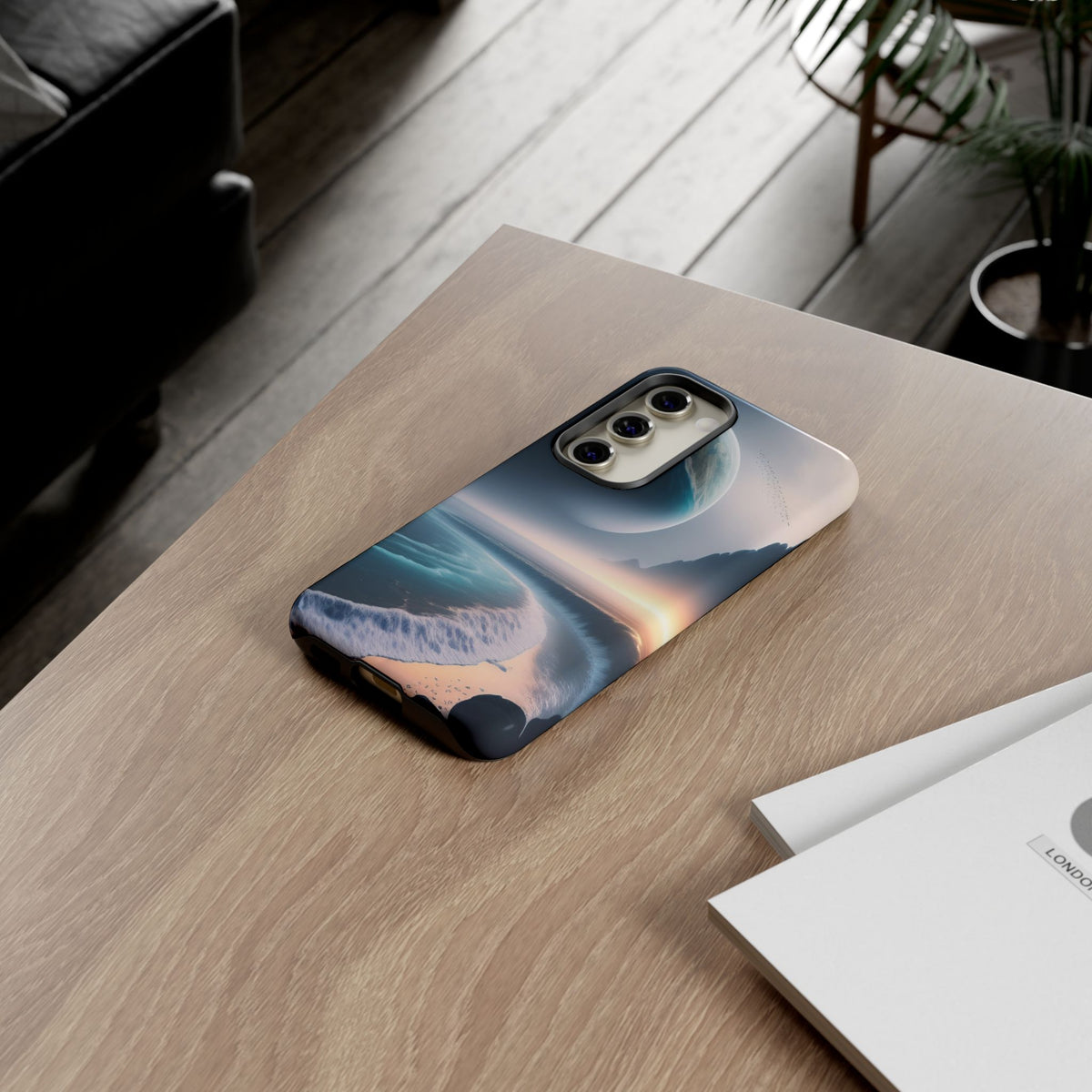 Galaxy Ocean Phone Case — Surreal Planet Beach Tough Case