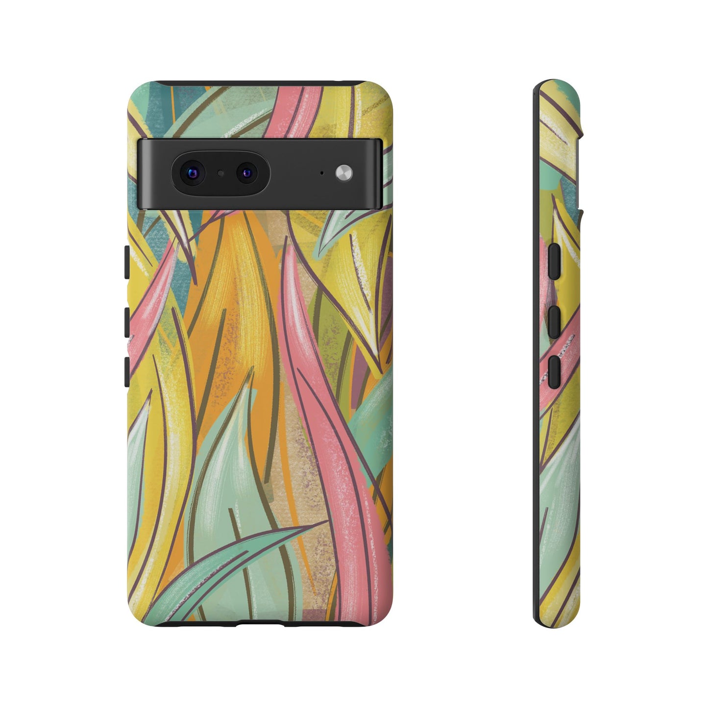 Vibrant Phone Case with Colorful Leaf Design, Tough Cases for Nature Lovers, Eco-Friendly Gift, Summer Vibes, Floral Phone Cover