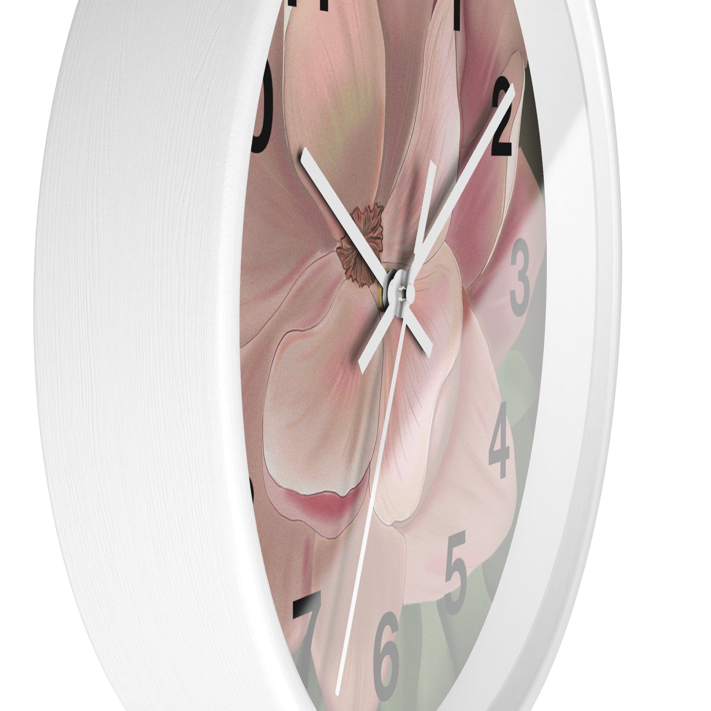 Floral Wall Clock - Elegant Timepiece, Home Decor, Gift for Flower Lovers, Mother's Day, Spring Decor, Nature Inspired