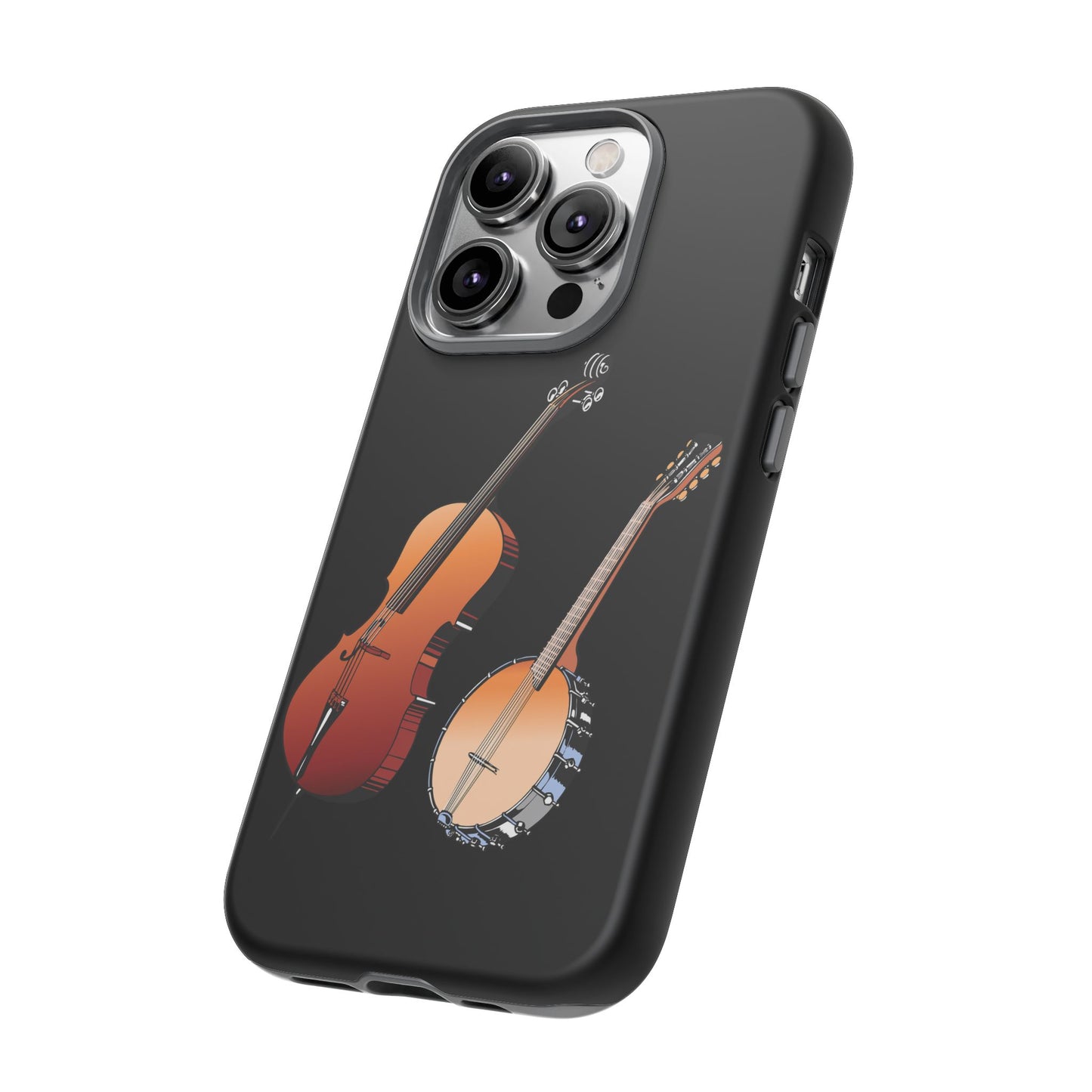 Musical Instrument Phone Case - Violin & Banjo Design, Music Lover Gift, Unique Phone Cover, Holiday Gift, Durable Tough Cases