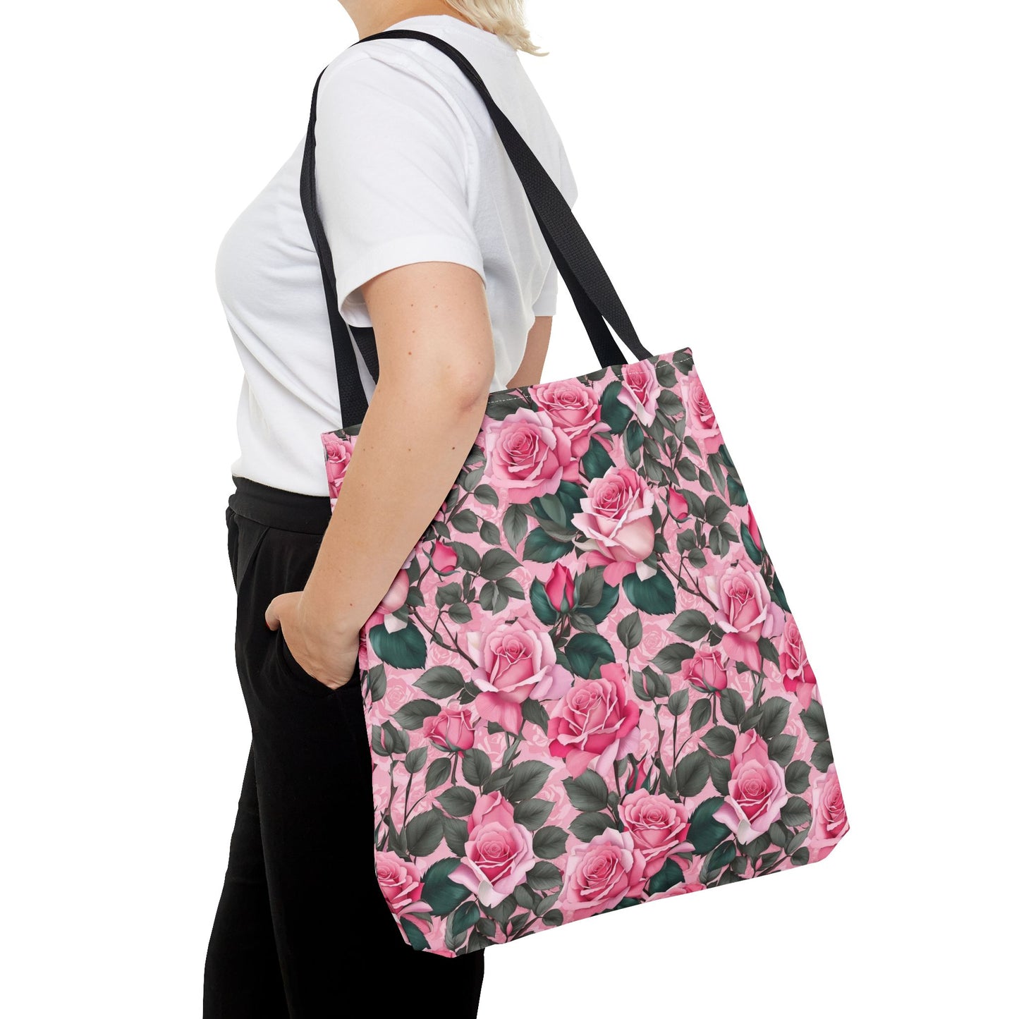 Pretty Pink Floral Tote Bag, Stylish Reusable Bag, Shopping Tote, Gift for Her, Eco-Friendly, Mother's Day Gift