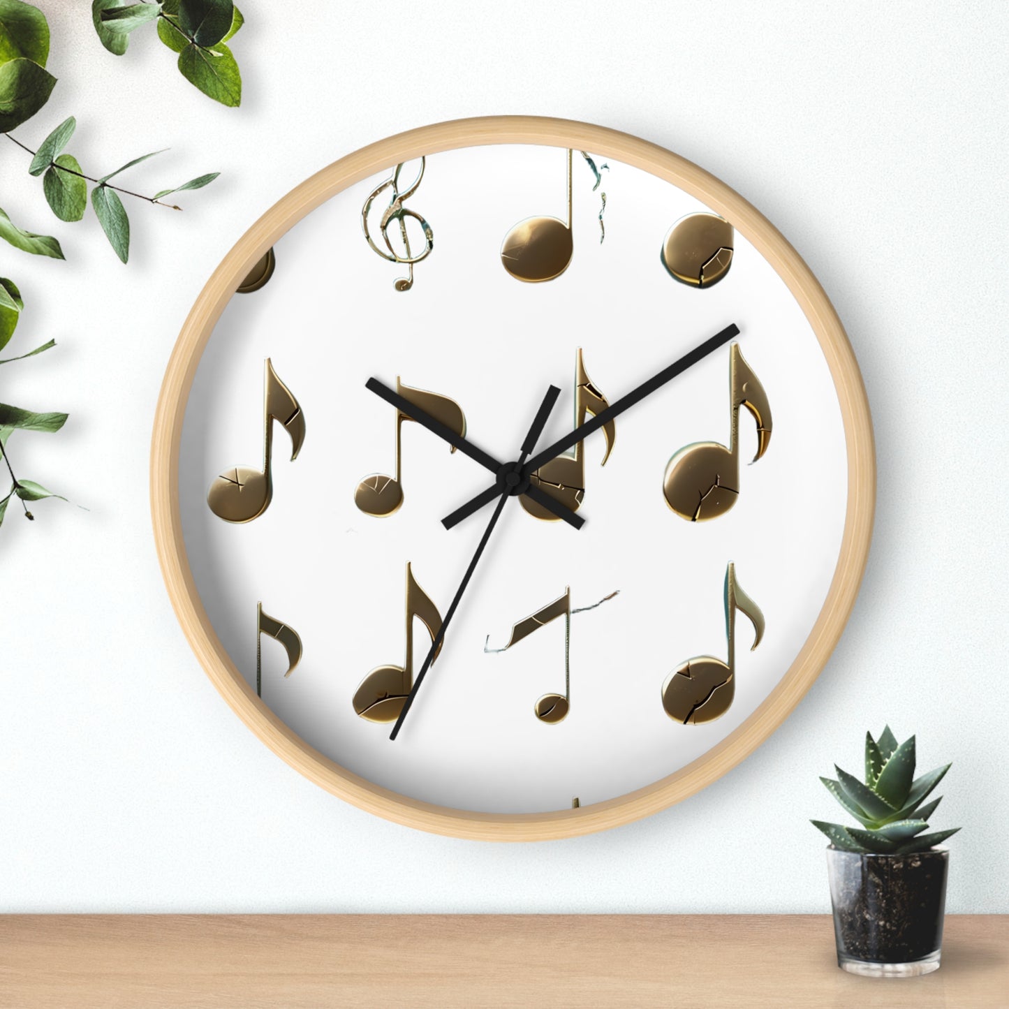 Musical Notes Wall Clock - Perfect for Musicians, Music Lovers