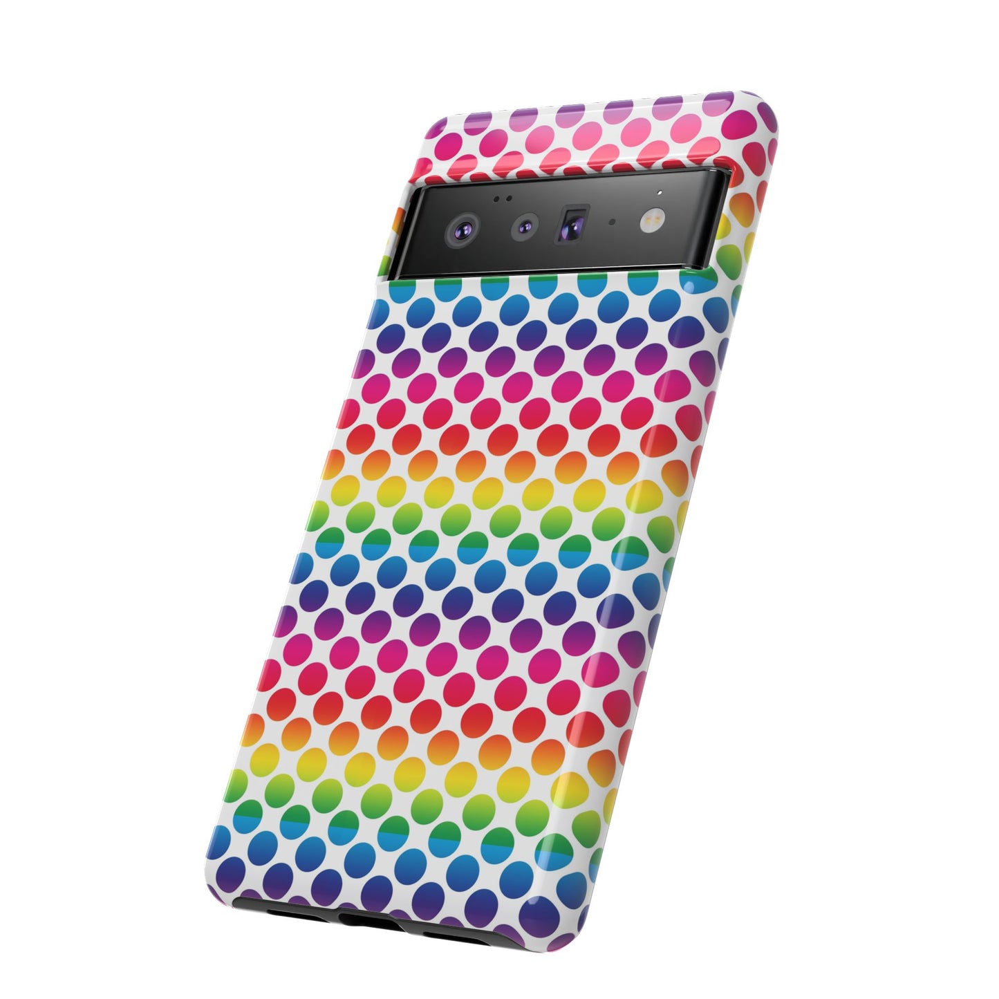 Rainbow Dot Phone Case, Colorful Phone Cover, Fun Phone Accessory, Gift for Friends, Trendy Mobile Case