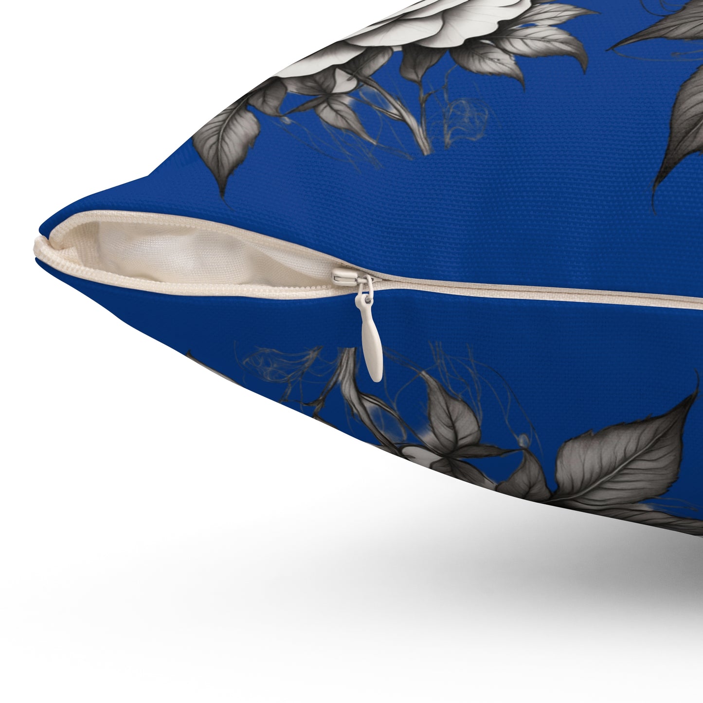 Elegant Floral Rose Pillow Cover, Home Decor Cushion, Gift for Her, Blue and White Style, Cozy Living Room Accent