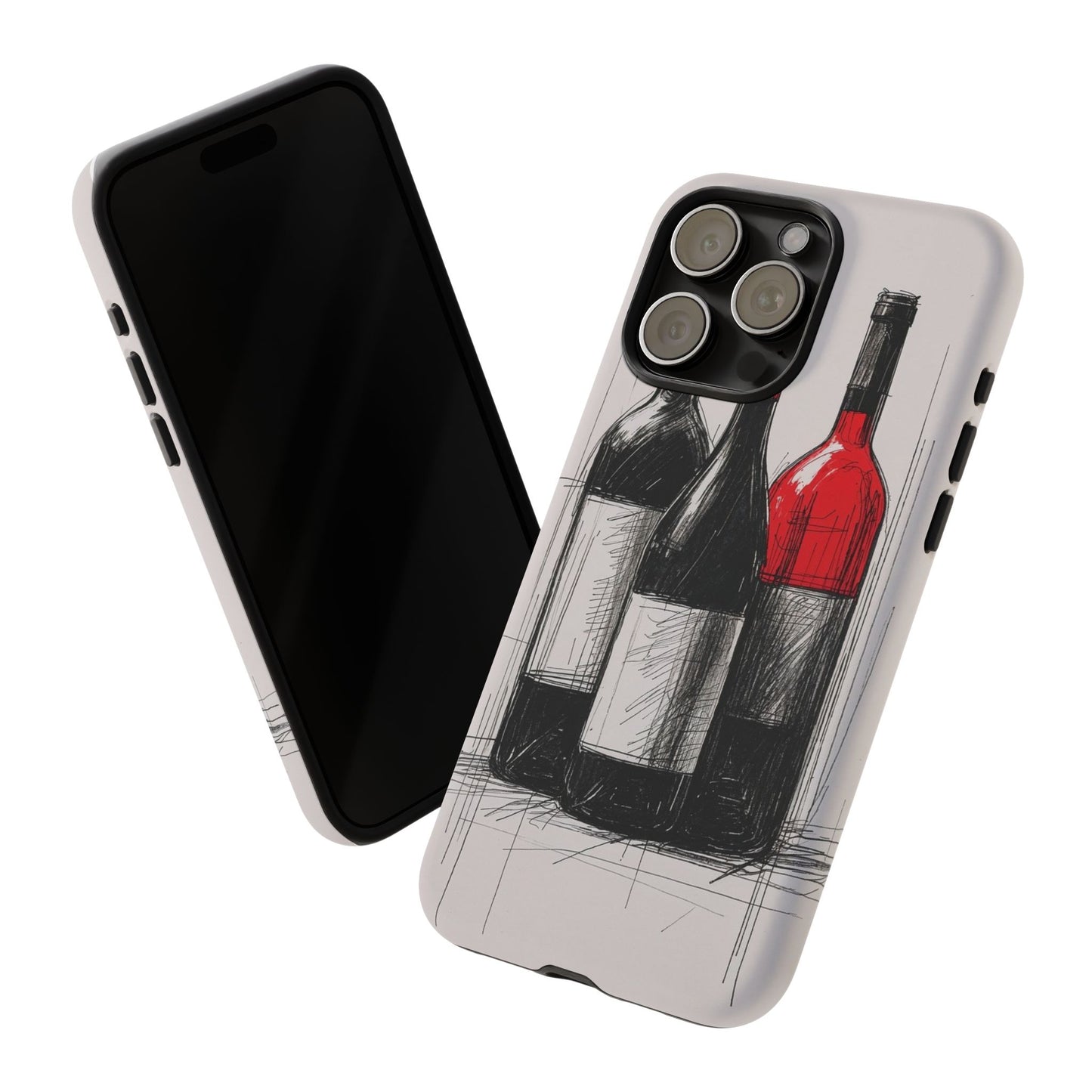Wine Lover's Phone Case, Tough Phone Cover, Artistic Wine Design, Gift for Wine Enthusiasts, Customizable Case, Unique Wine Art