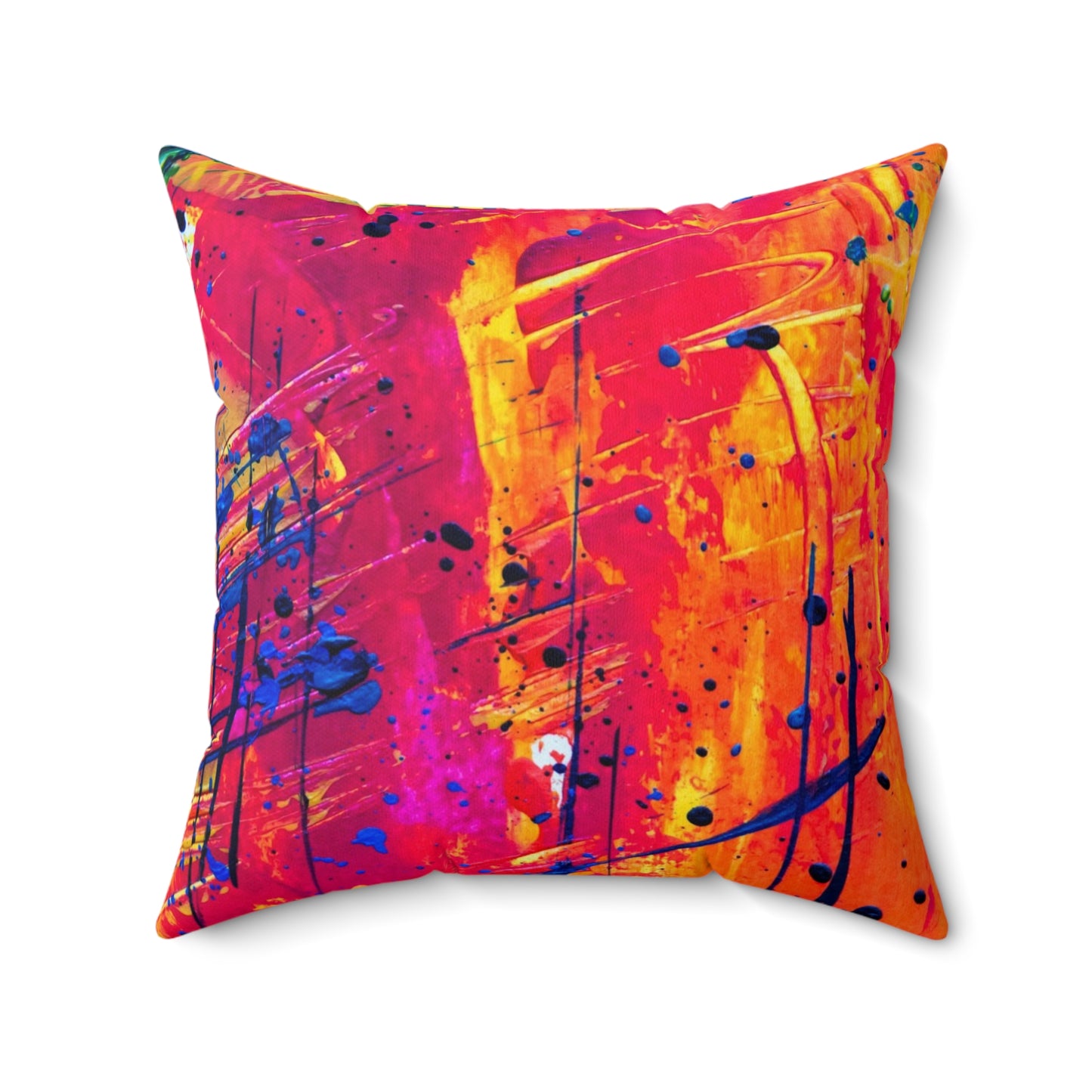 Vibrant Abstract Art Pillow, Colorful Home Decor, Modern Throw Pillow