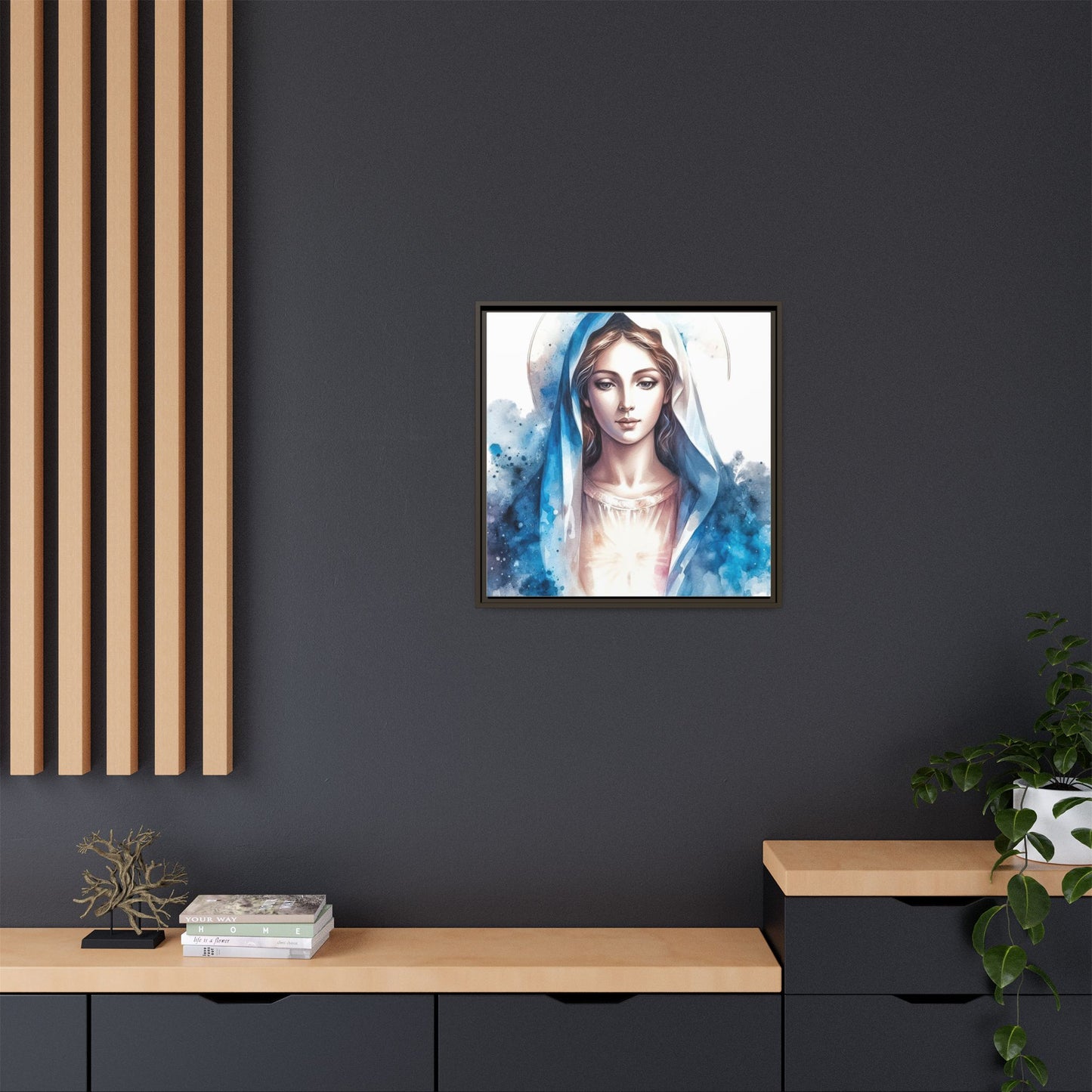 Framed Canvas Art Print, Spiritual Decor, Religious Artwork, Wall Decor, Gift for Faith, Elegant Home Decoration