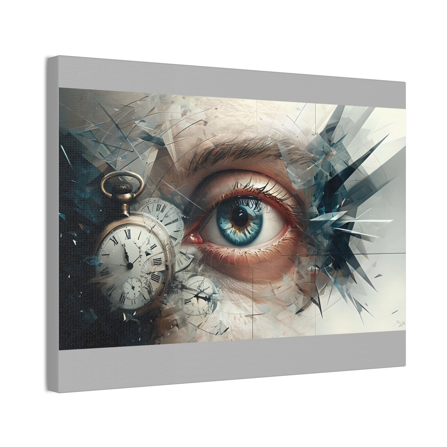 Surreal Canvas Wall Art, Eye with Vintage Clock