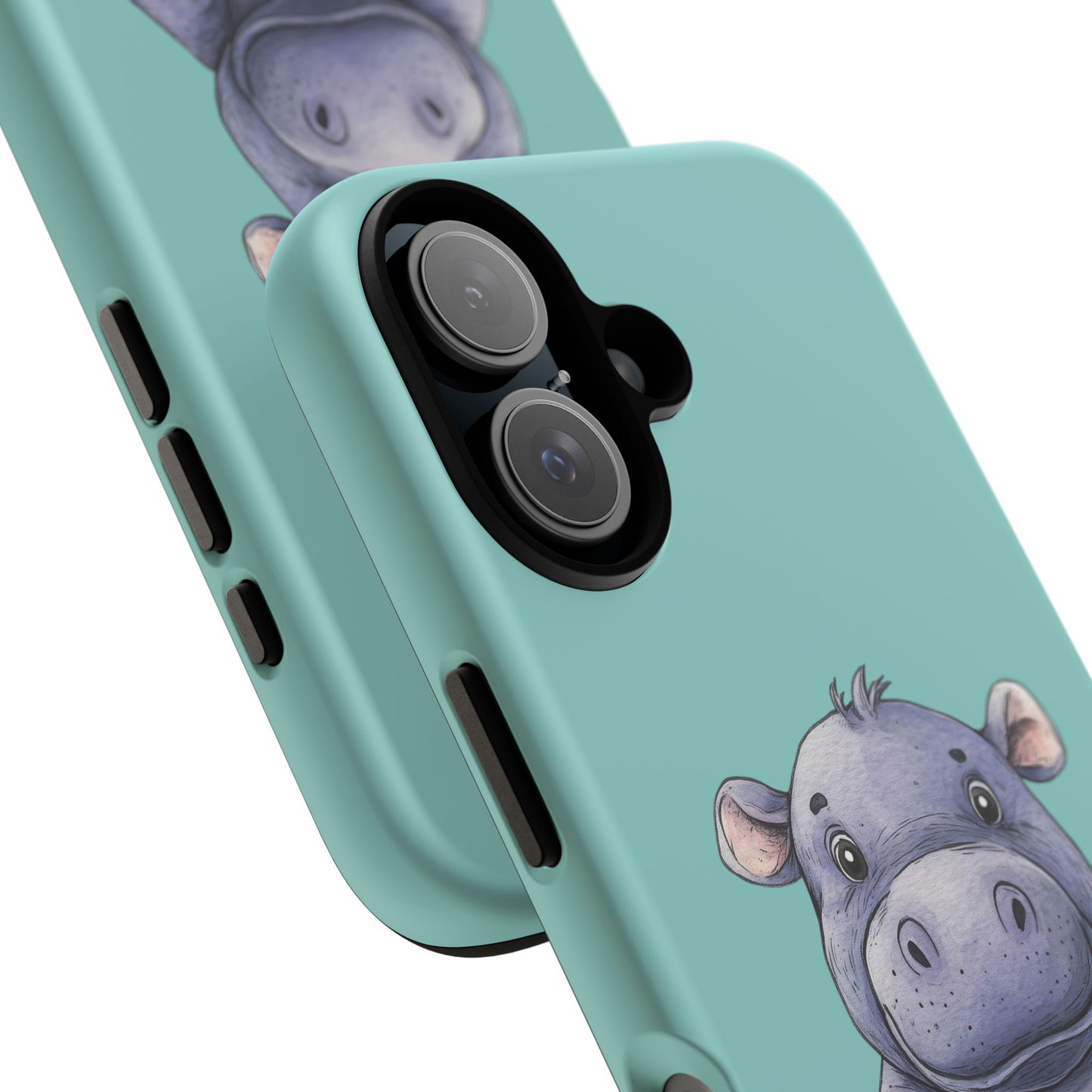 Cute Hippo Phone Case, Tough Phone Cover, Fun Animal Case, Gift for Kids, Cute Decor, Birthday Present