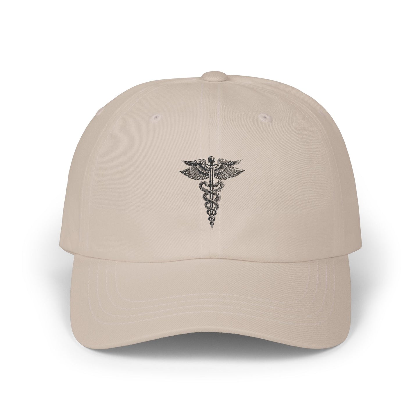 Classic Dad Cap with Caduceus Design - Unisex, Adjustable Cap for Healthcare Professionals, Gifts for Doctors, Medical Students, Casual Wear