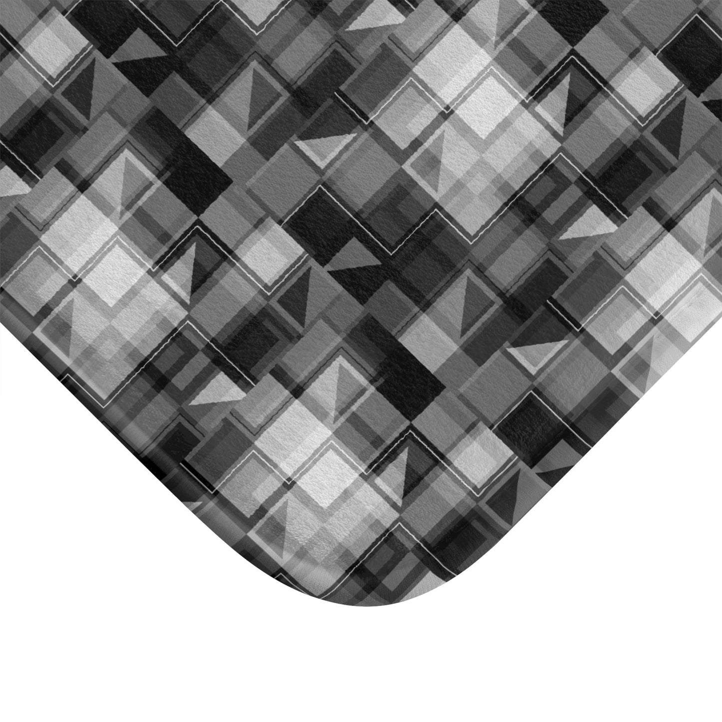 Modern Geometric Bath Mat, Stylish Bathroom Decor, Home Essentials, Unique Gift Idea, Minimalist Design, Black and White