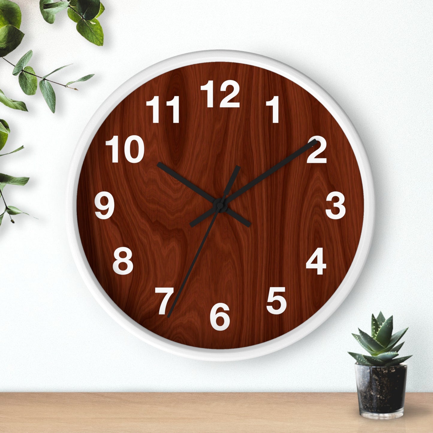 Natural Wood Wall Clock, Rustic Home Decor, Boho Style Clock, Modern Design, Gift for Housewarming, Office Clock
