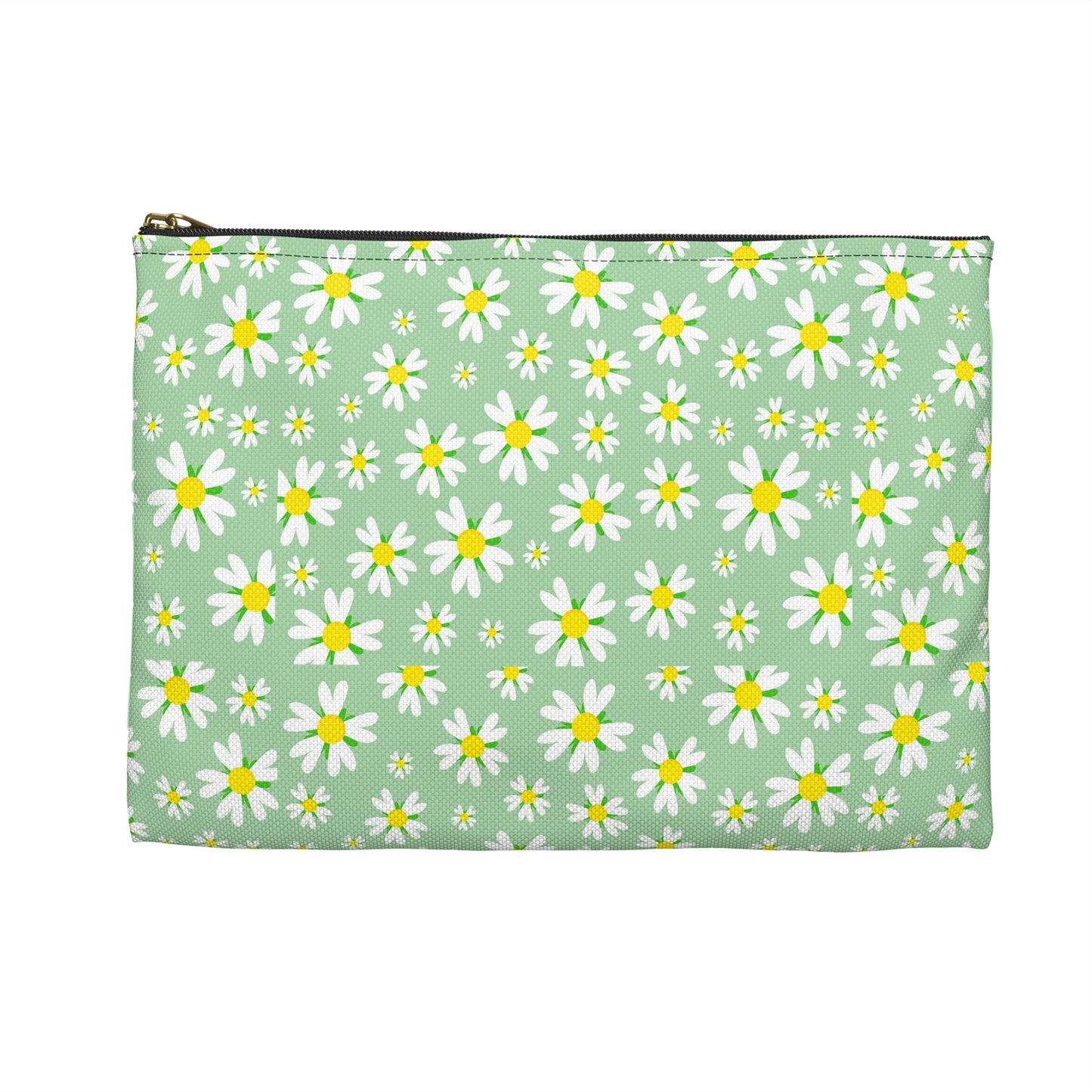 Floral Accessory Pouch for Organizing Essentials, Travel Makeup Bag, Spring Floral Zip Bag, Cute Gift for Women, Daisy Print Clutch