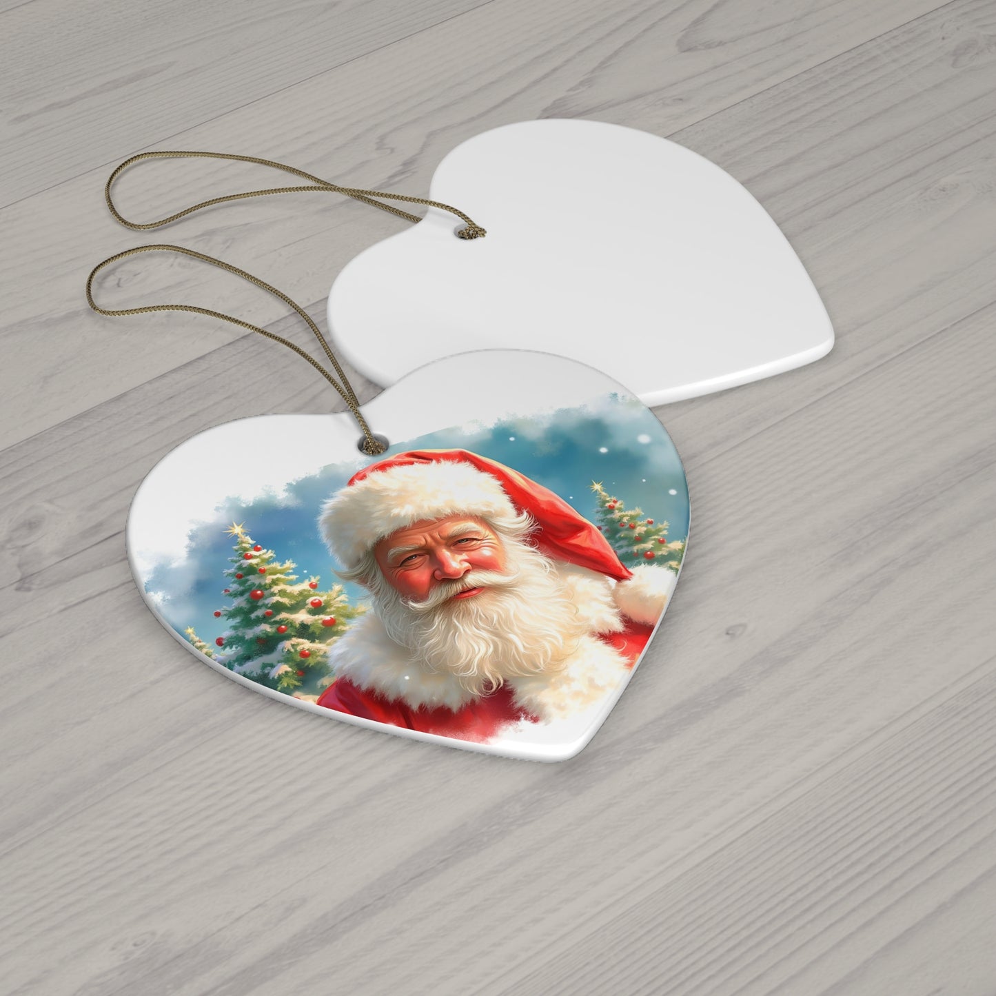 Santa Claus Ceramic Ornament, Holiday Decoration, Christmas Tree Ornament, Unique Gift, Festive Decor, Seasonal Home Accent
