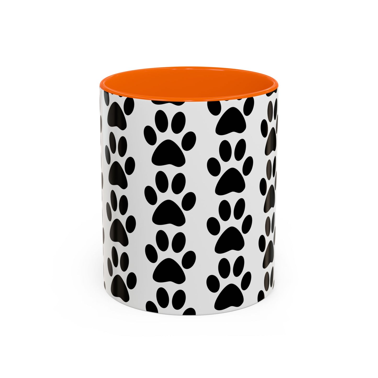 Paw Print Accent Coffee Mug - Dog Lover Gift, Black and White Pet Mug, Cute Animal Decor, Personalized Pet Owner Present, Coffee Tea Cup