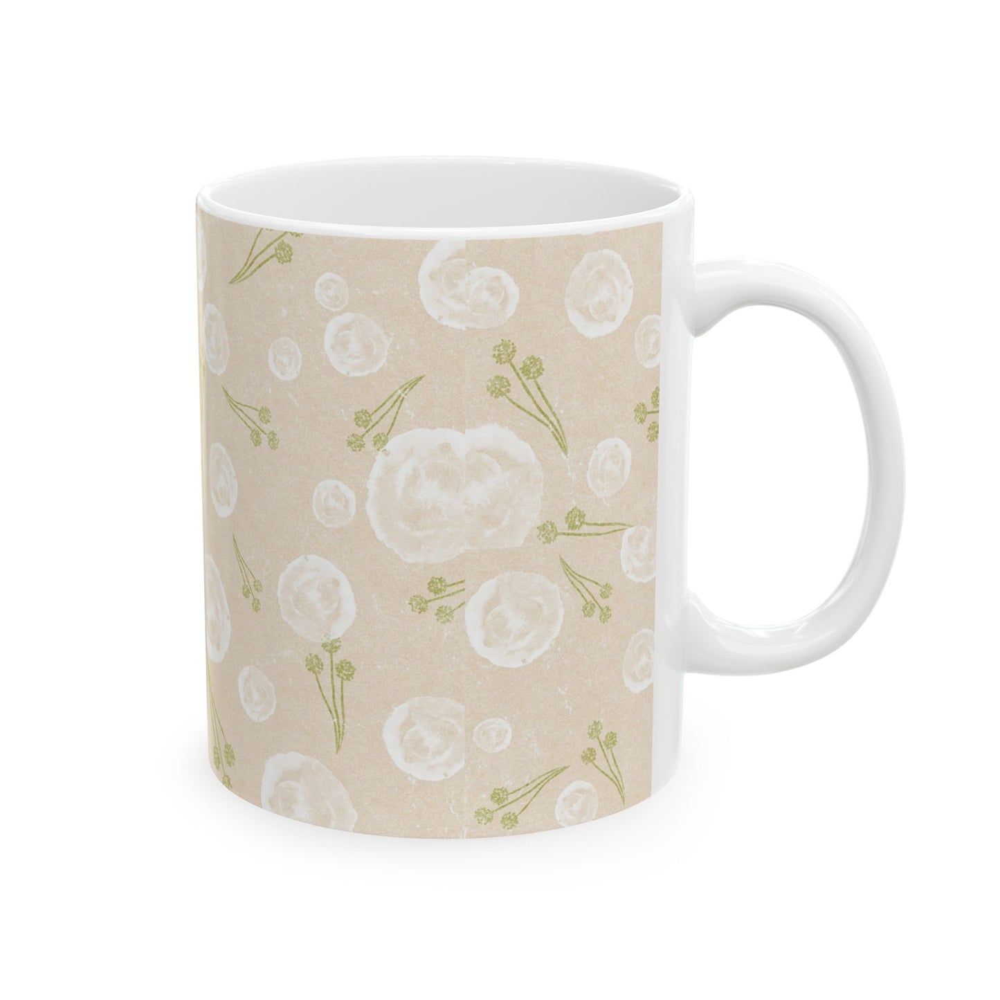 Floral Ceramic Mug - Perfect for Tea or Coffee, Gift for Her, Home Décor, Cozy Vibes, Mothers Day, Birthday