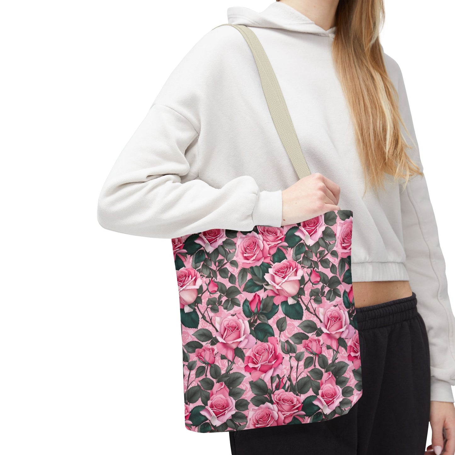Pretty Pink Floral Tote Bag, Stylish Reusable Bag, Shopping Tote, Gift for Her, Eco-Friendly, Mother's Day Gift