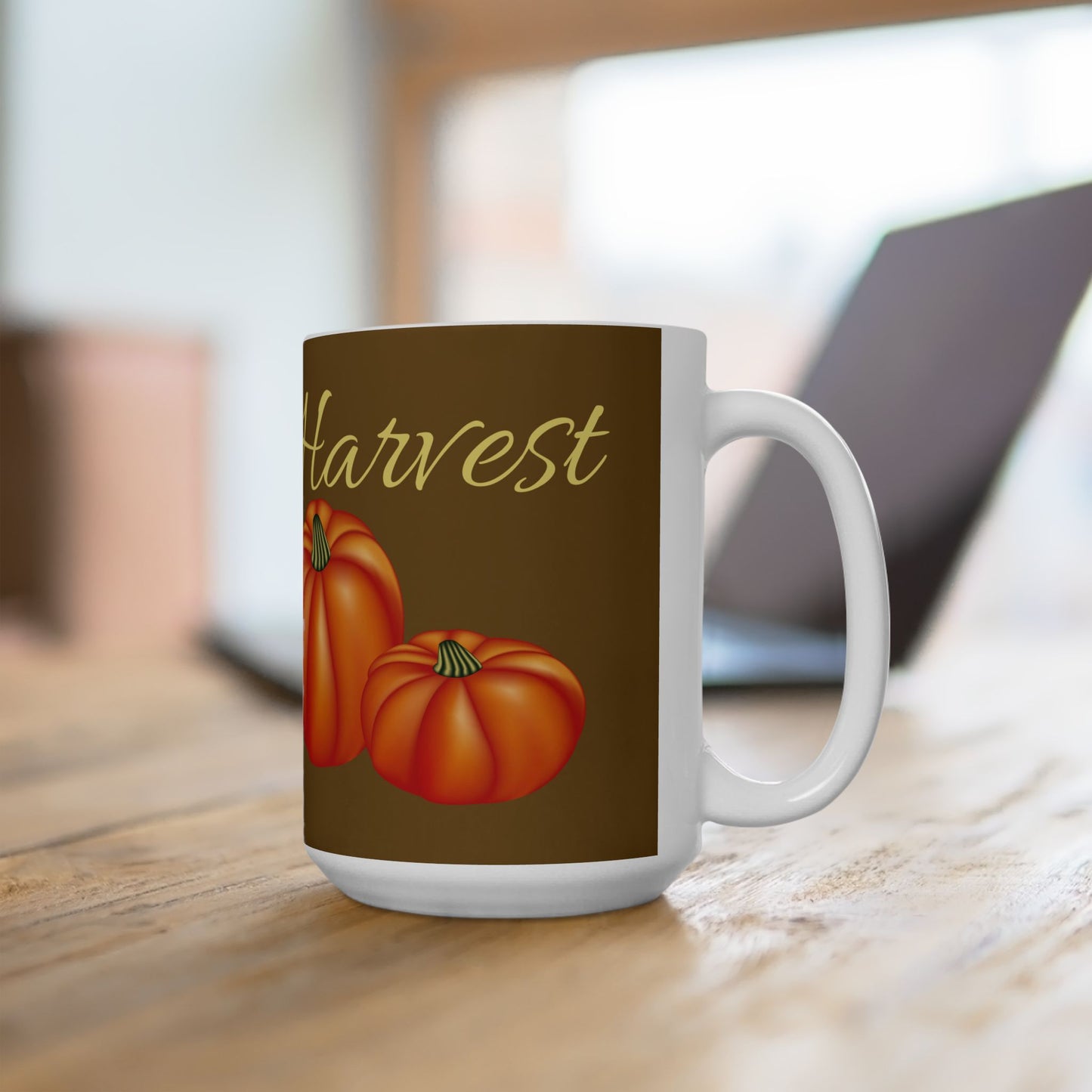 Halloween Pumpkin Ceramic Mug - Happy Harvest, Fall Coffee Cup, Autumn Drinkware, Seasonal Gift, Cozy Home Decor