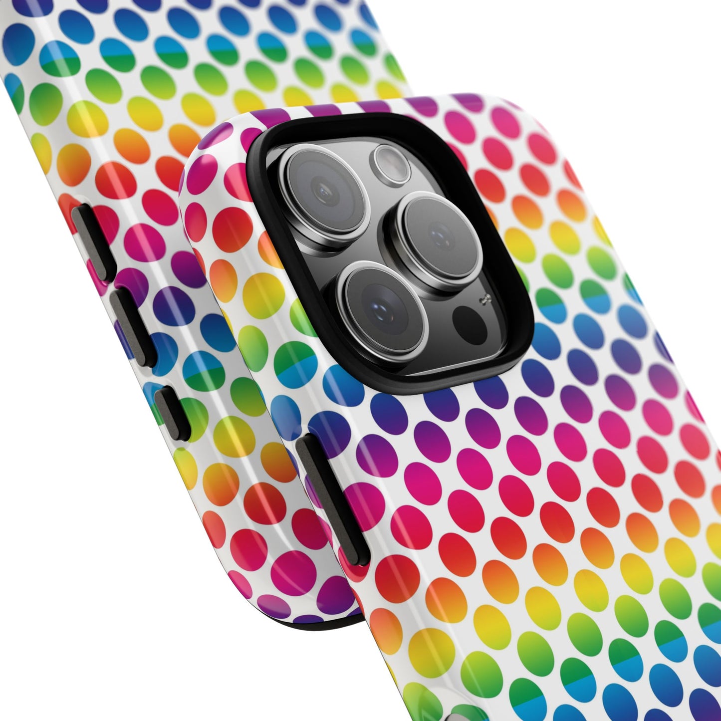 Rainbow Dot Phone Case, Colorful Phone Cover, Fun Phone Accessory, Gift for Friends, Trendy Mobile Case