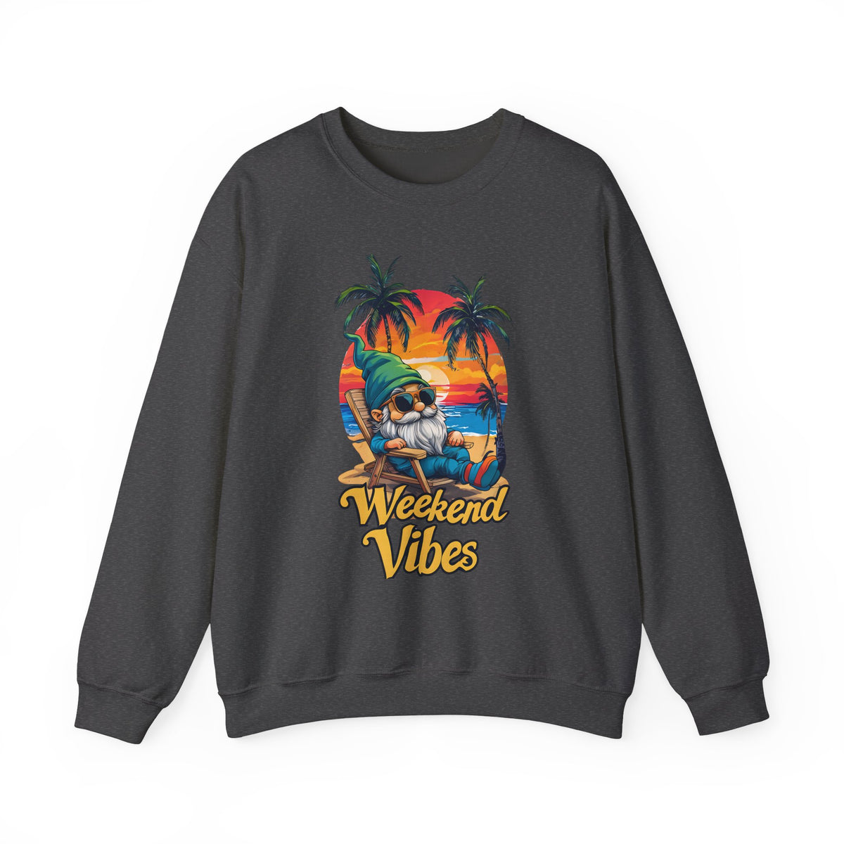 Crewneck — "Weekend Vibes" Tropical Gnome Sweatshirt