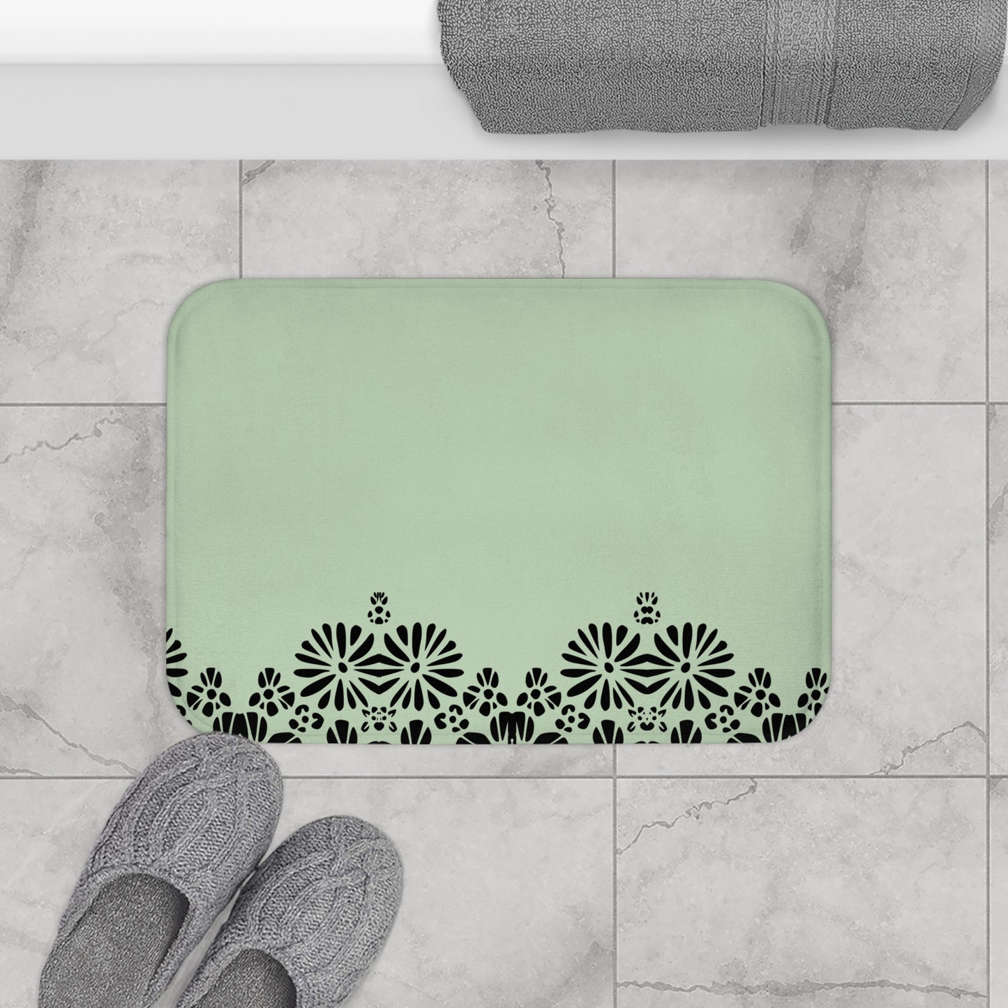 Floral Elegance Bath Mat - Chic Bathroom Decor, Home Spa Essentials, Gift for Her, Modern Design, Cozy Comfort