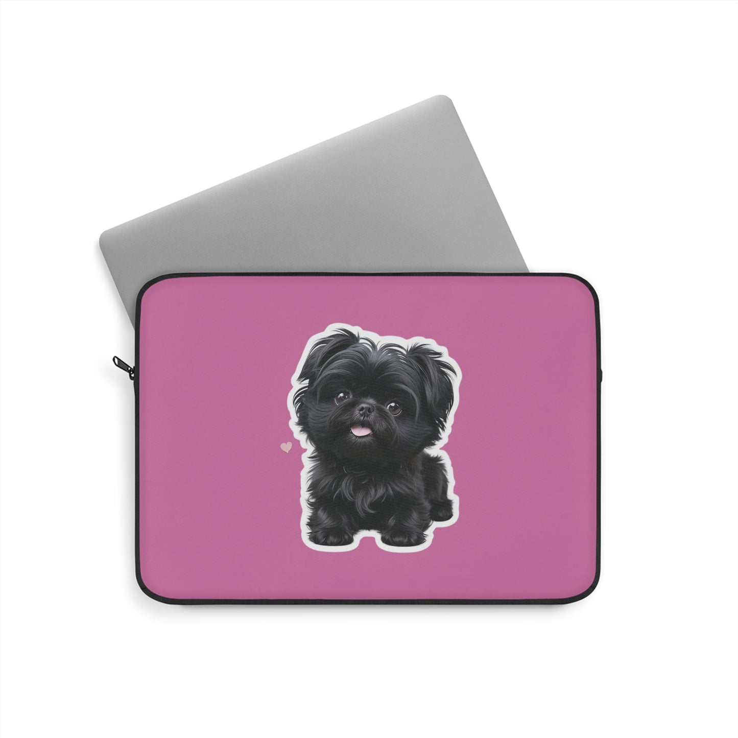 Cute Puppy Laptop Sleeve with Adorable Dog Design, Dog Lover Gift, Laptop Case, Pet Owner Accessory, Pink Sleeve