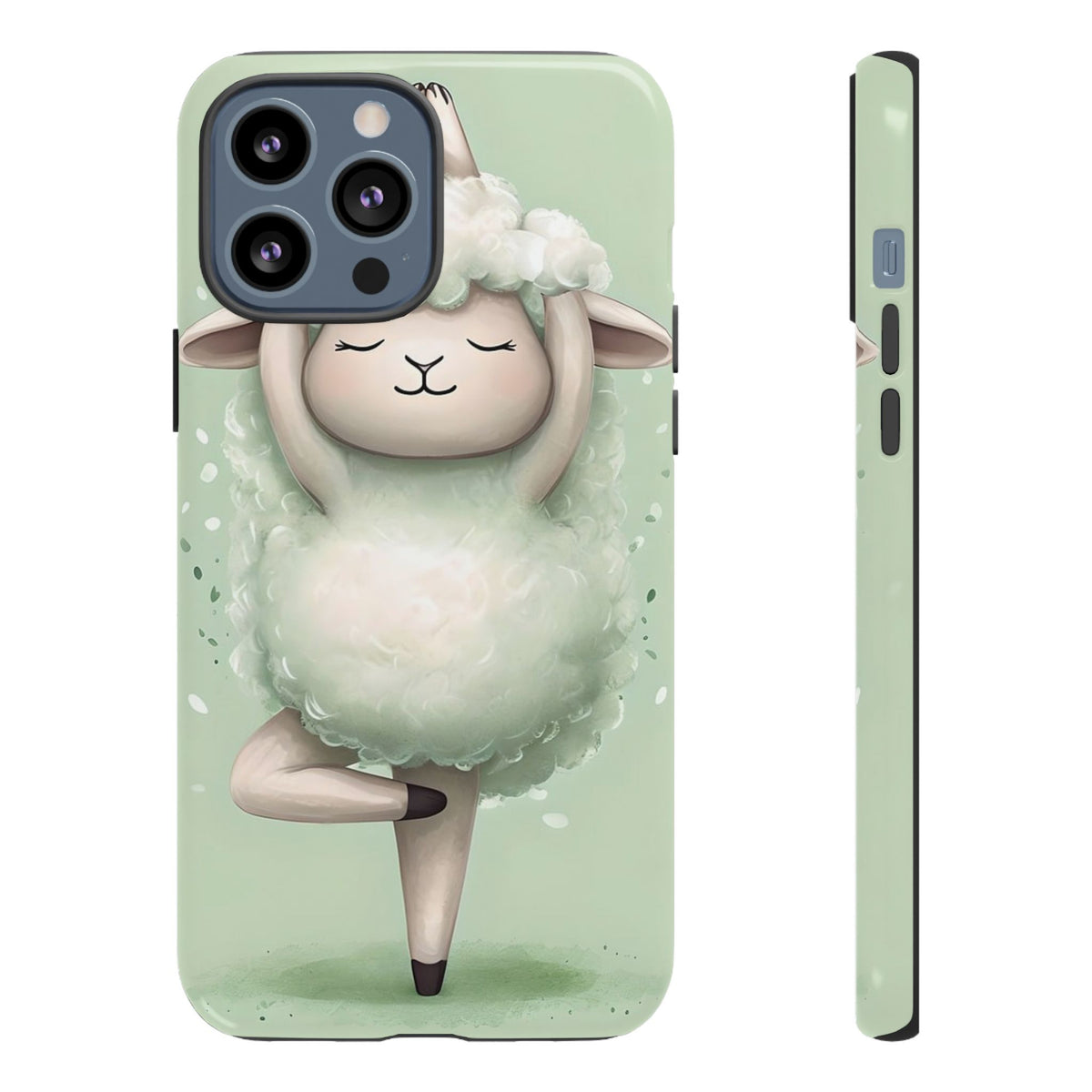 Cute Yoga Sheep Phone Case — Pastel Lamb Ballerina Protective Cover