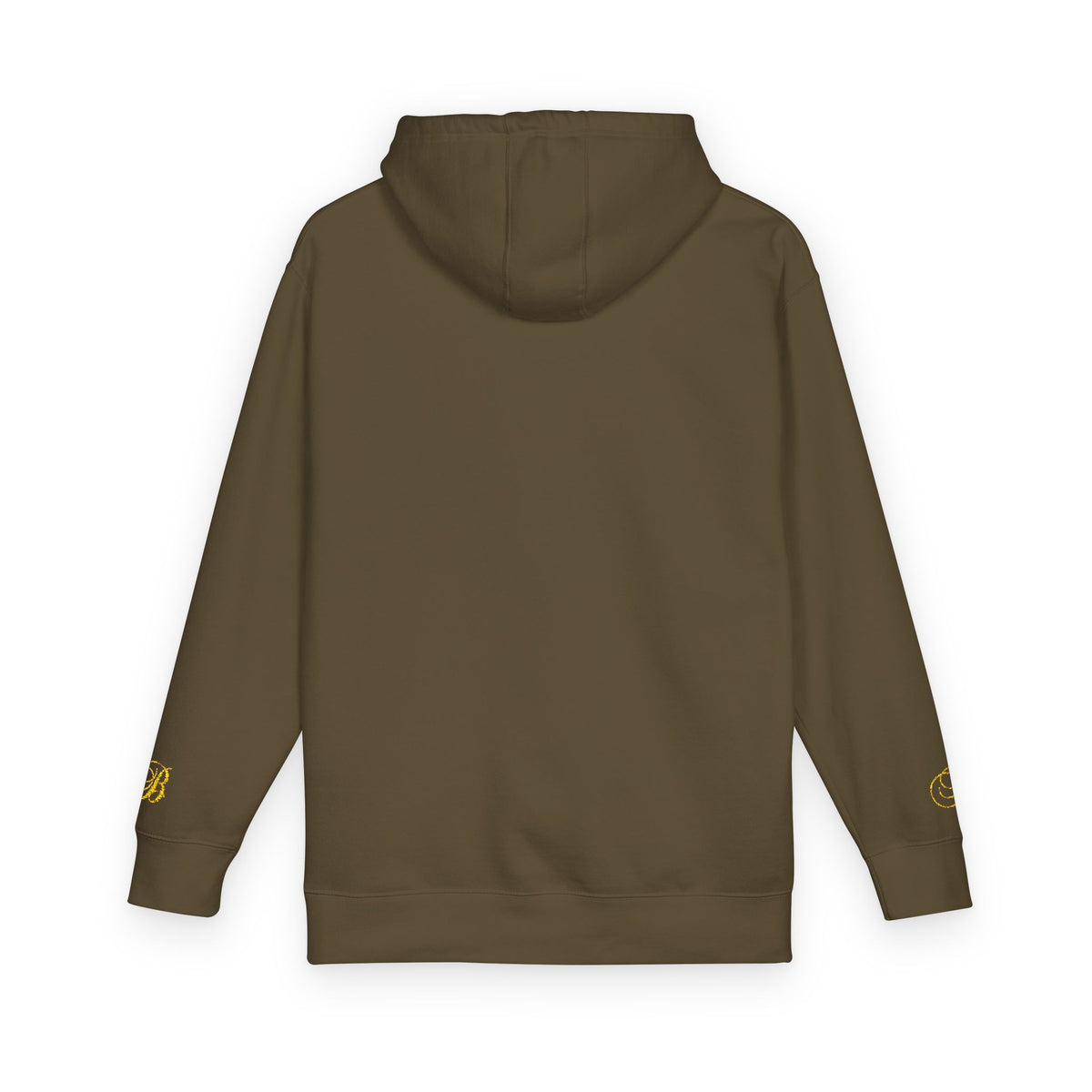 Coral Gold Floral Initial Hoodie — Monogram 'B' Casual Pullover