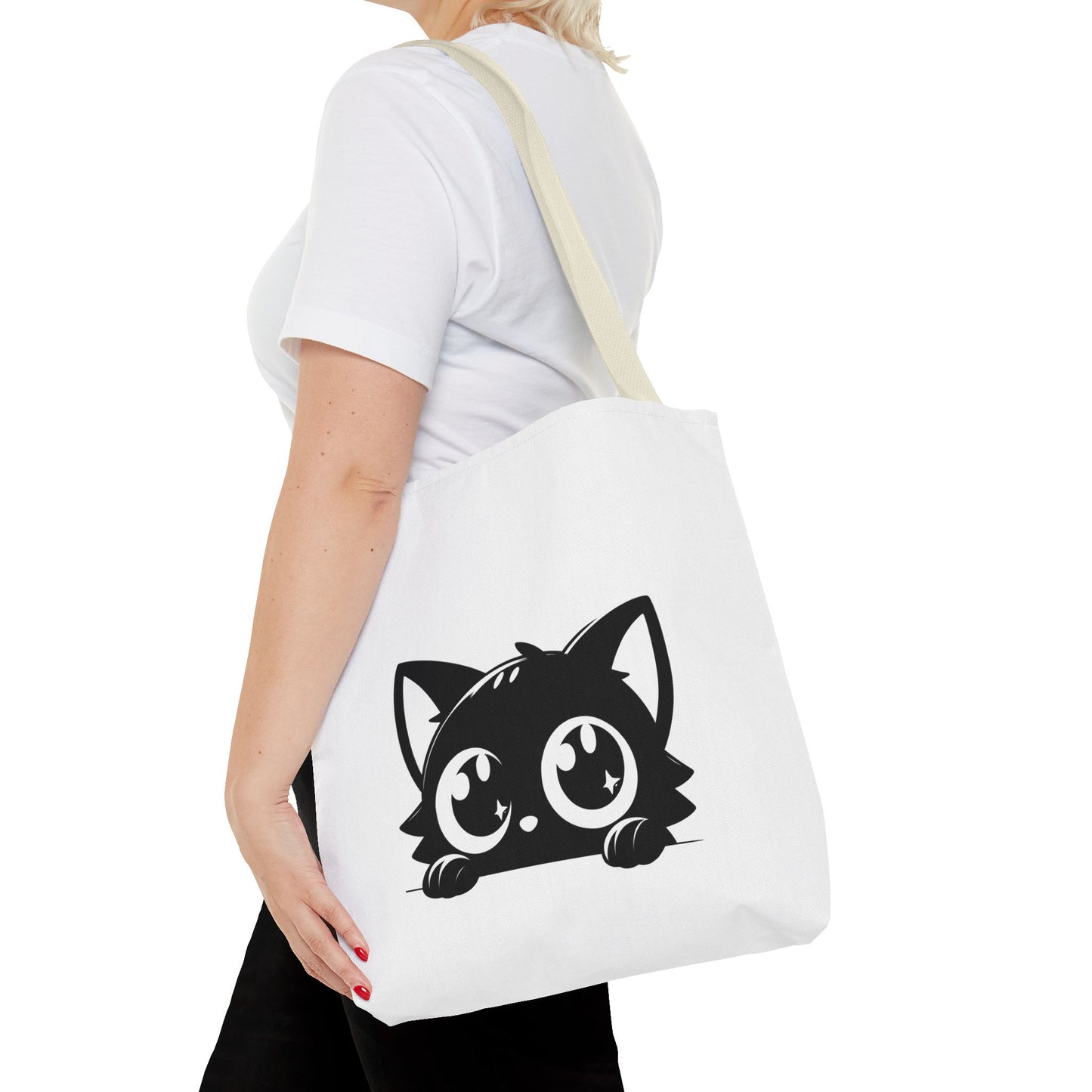 Adorable Cat Face Tote Bag | Cute Kitten Shopping Bag | Gift for Cat Lovers | Everyday Use | Eco-Friendly Accessory