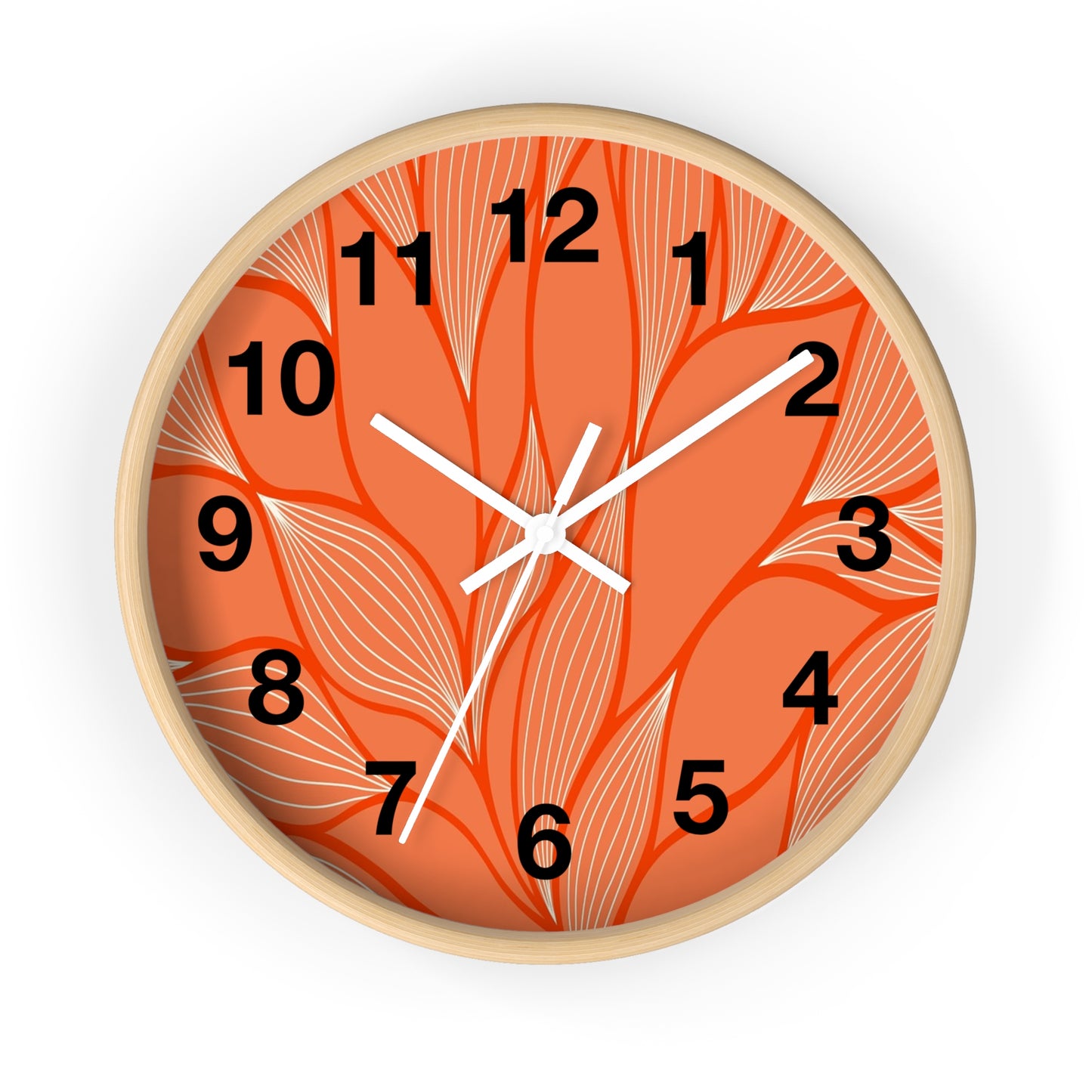 Modern Floral Wall Clock, Home Decor, Unique Timepiece, Boho Style, Office Decoration, Gift Idea