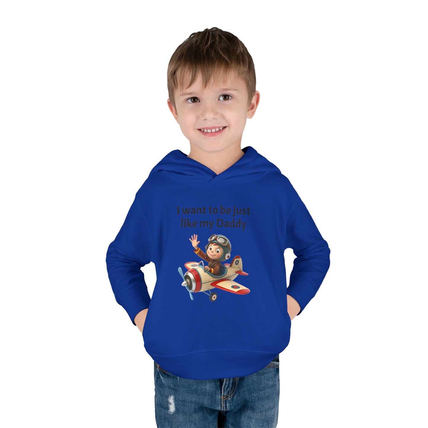 Whimsical Toddler Hoodie - I Want to Be Just Like My Daddy, Kids Pullover