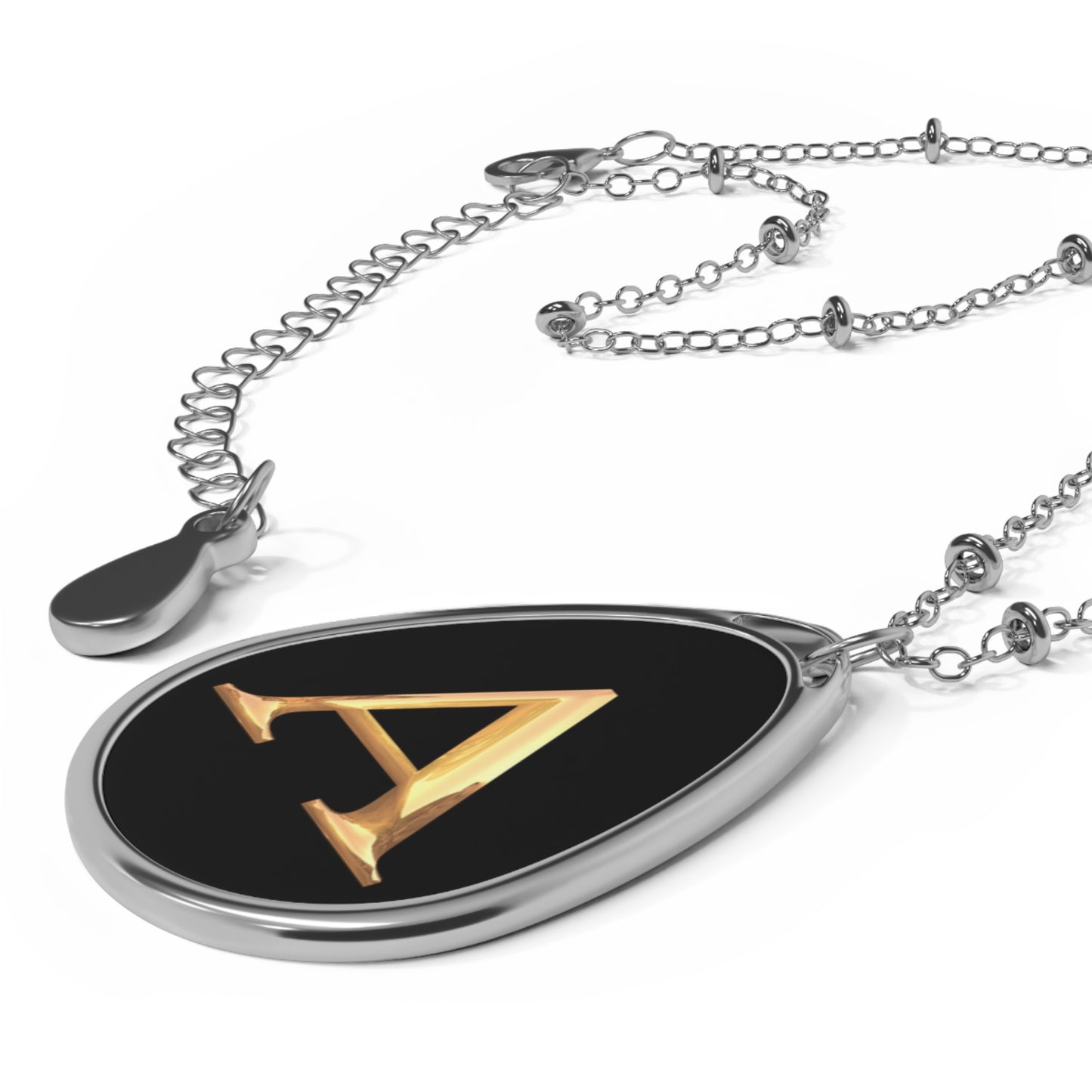 Personalized Oval Necklace for Her Letter A
