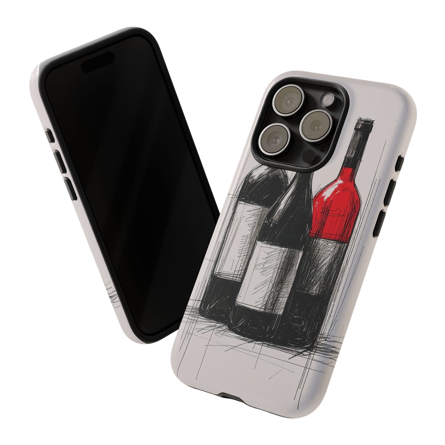 Wine Lover's Phone Case, Tough Phone Cover, Artistic Wine Design, Gift for Wine Enthusiasts, Customizable Case, Unique Wine Art