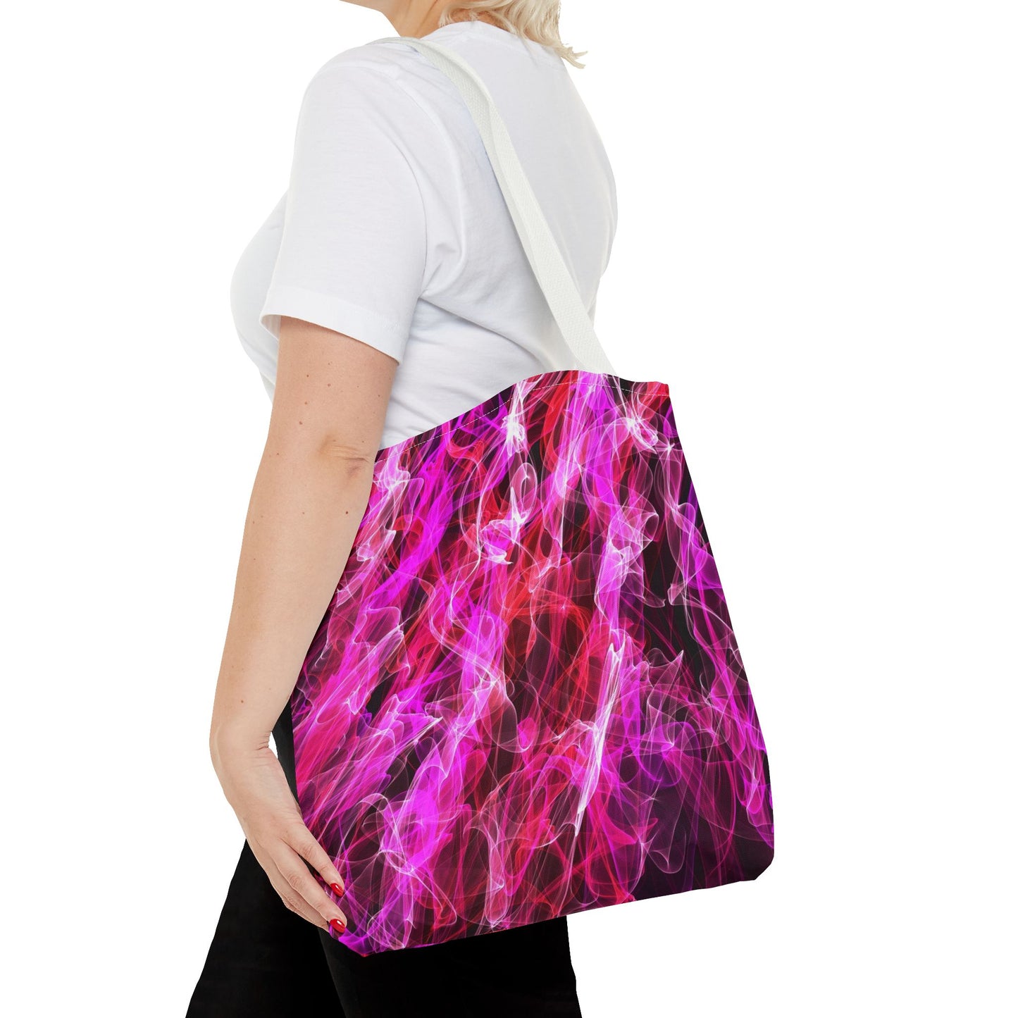 Vibrant Abstract Tote Bag, Colorful Shopping Bag