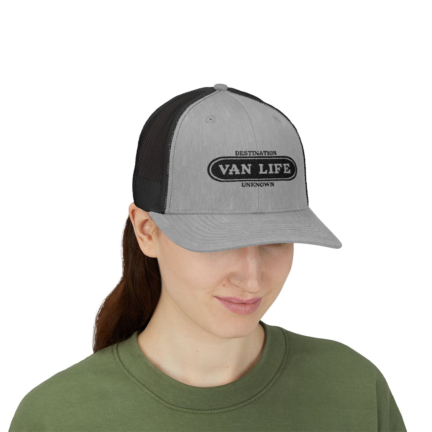 Van Life Snapback Trucker Cap, Adventure Hat, Travel Gift, Bohemian Style Cap, Outdoor Lifestyle Gear, Vacation Ready Accessory