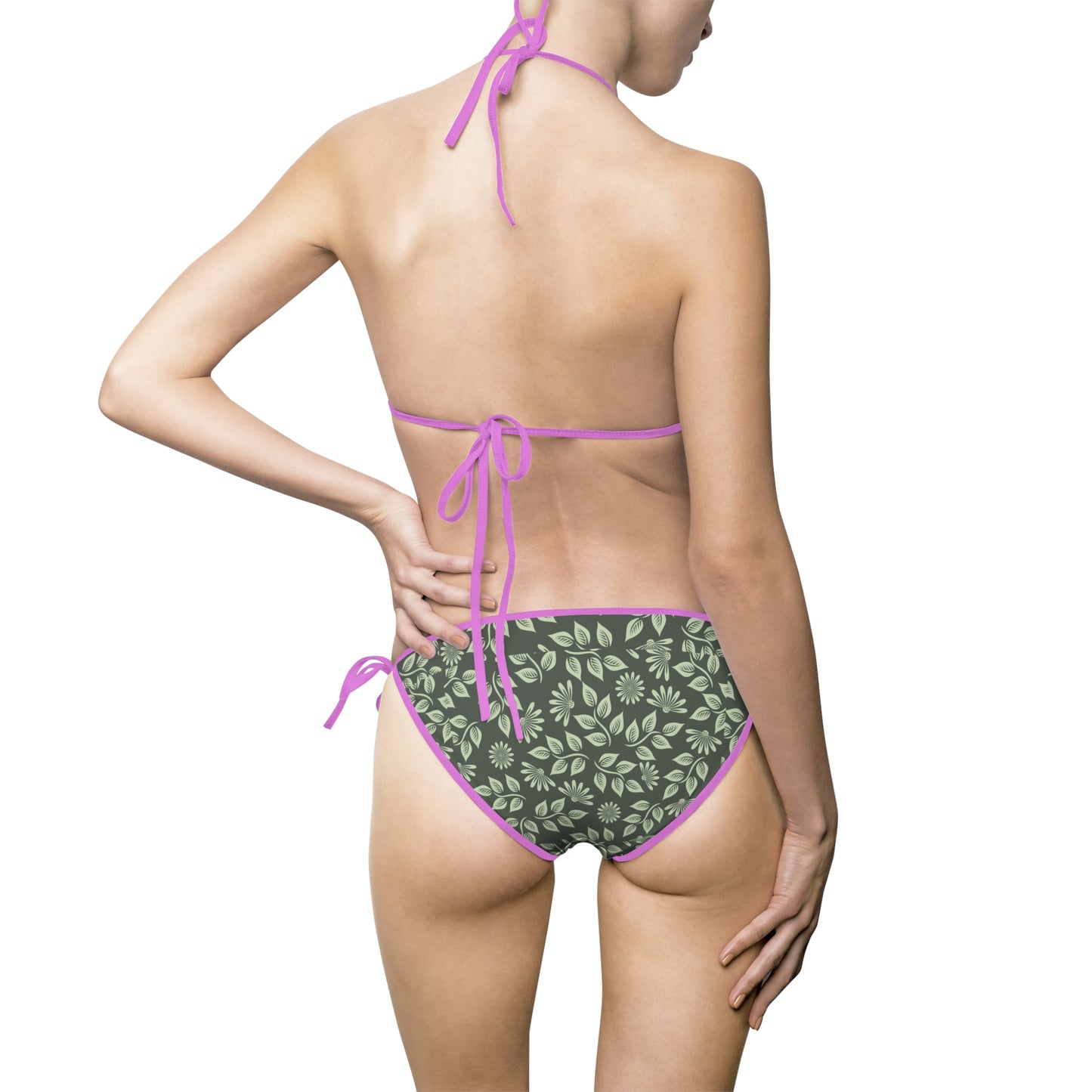 Floral Print Women's Bikini Swimsuit, Beachwear