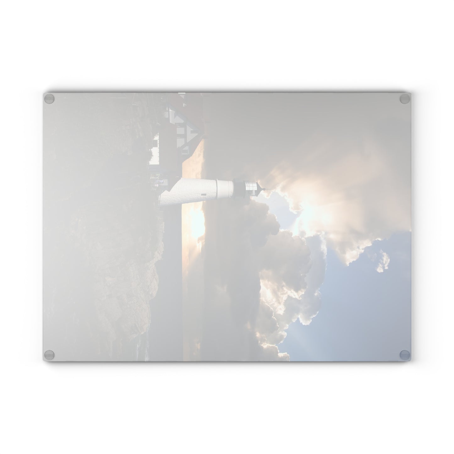 Coastal Lighthouse Glass Cutting Board - Kitchen Decor, Beach House Gift, Unique Cooking Gift, Home and Novelty, Coastal Kitchen Accessory