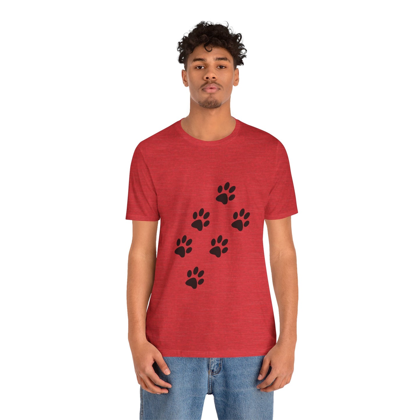 Paw Print Short Sleeve Tee | Unisex Animal Lover Shirt, Pet Owner Gift, Casual Wear, Gifts for Dog Lovers, Comfortable T-Shirt